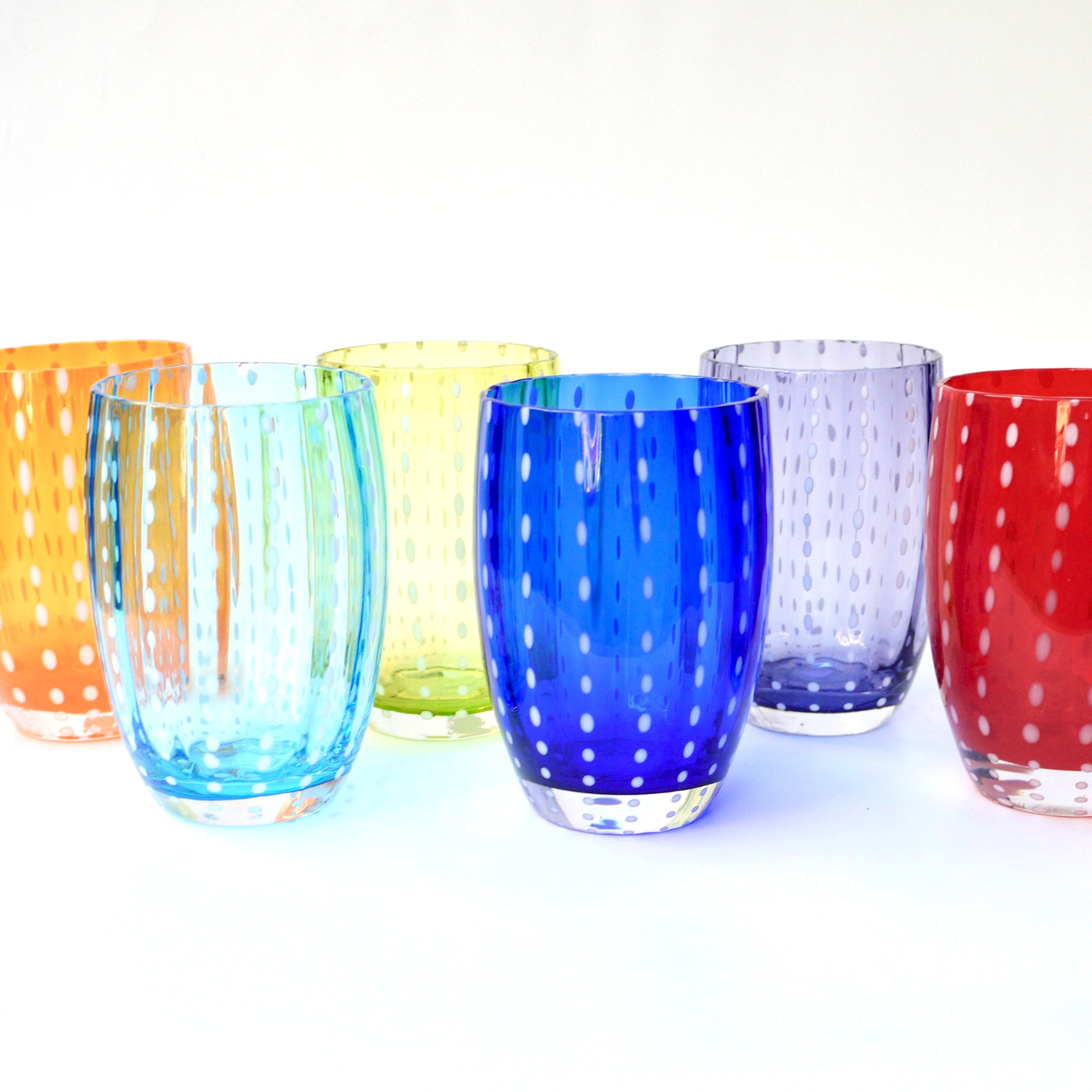 Perle Glass Tumbler Confetti Collection, Set of 6