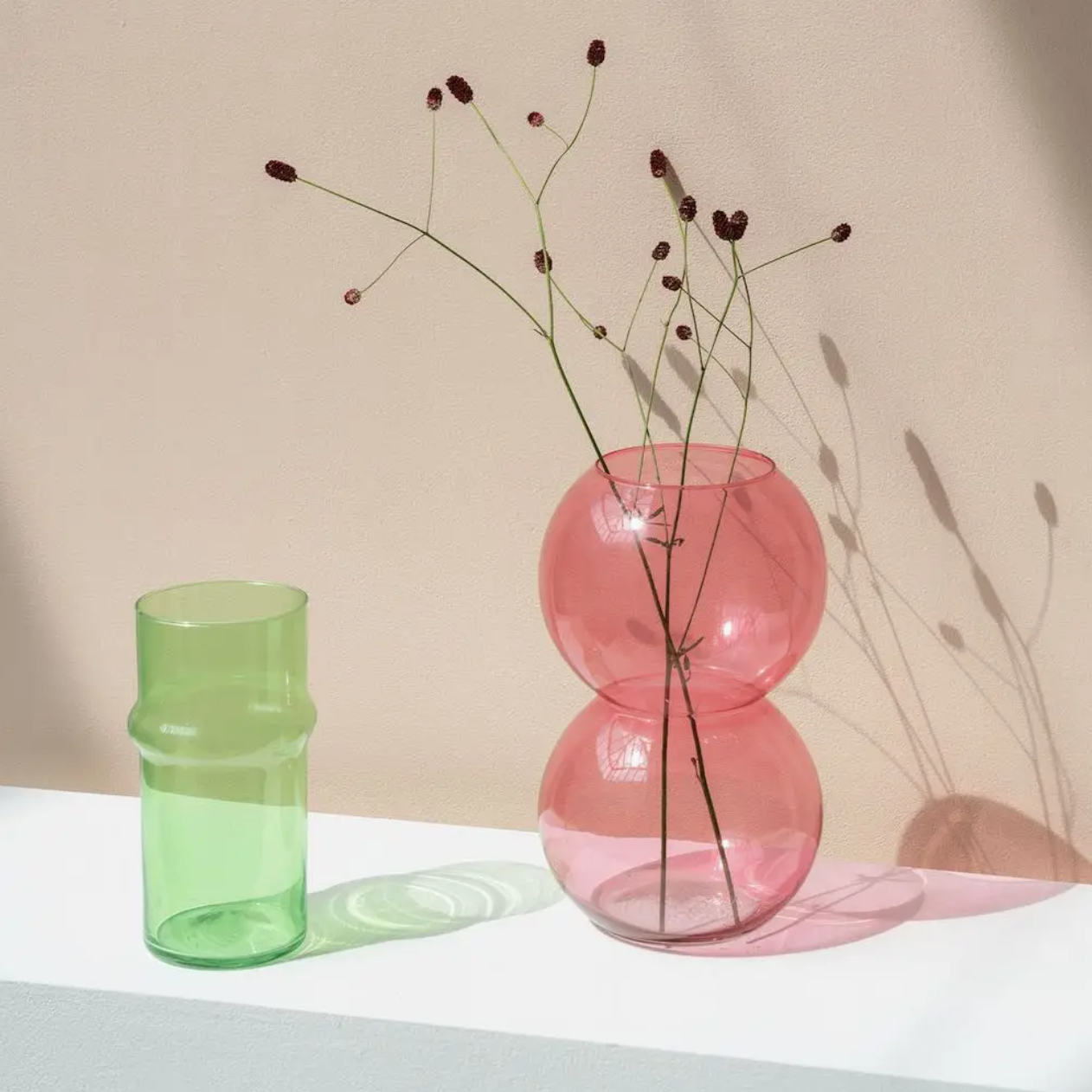 Pink Glass Bulb Vase