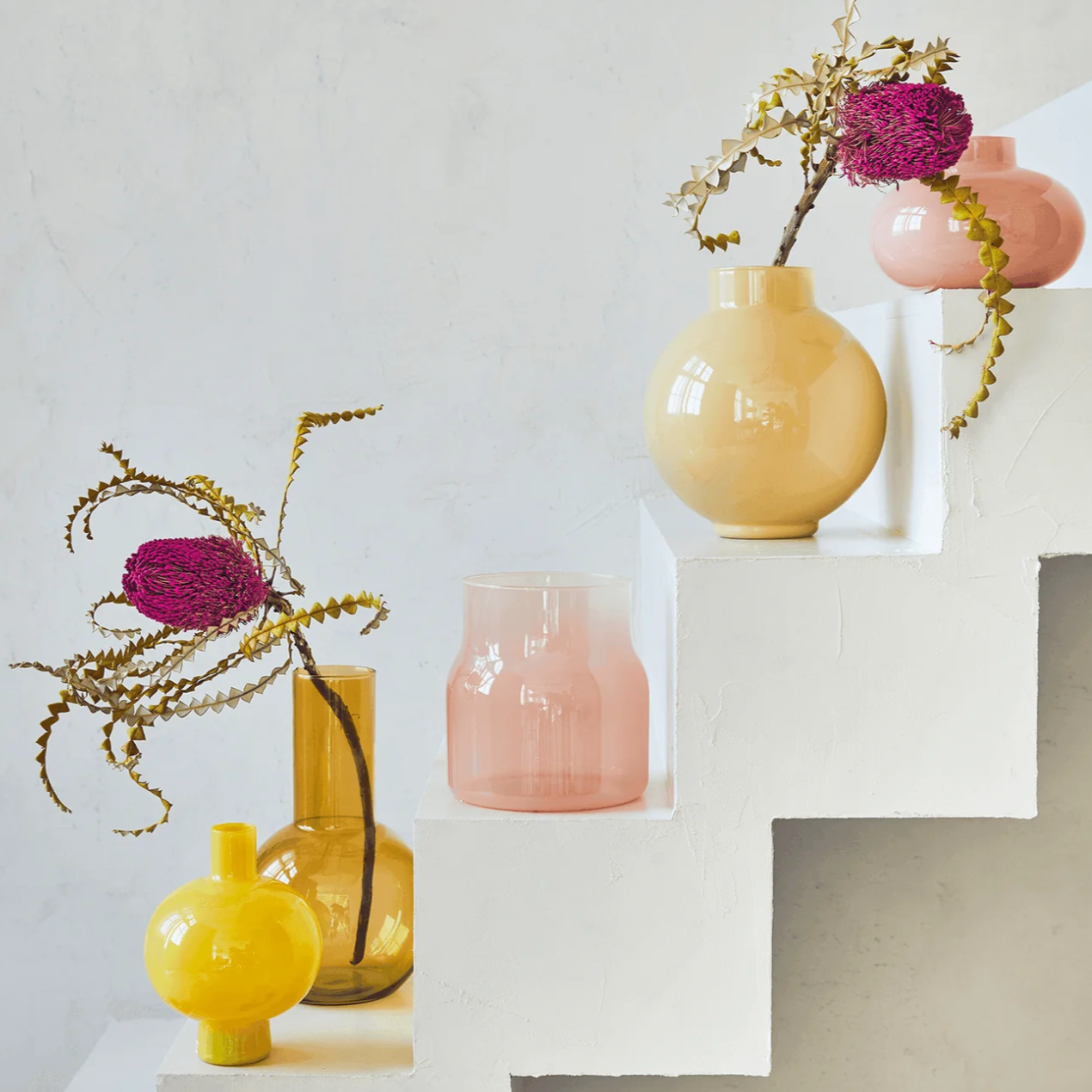 Pink Glass Tulip Vase