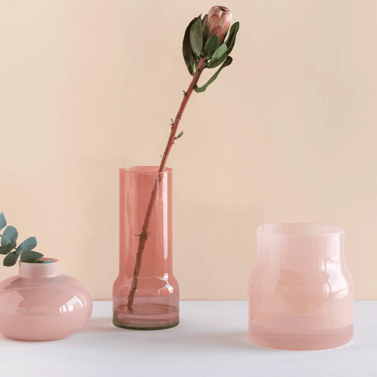 Pink Glass Tulip Vase