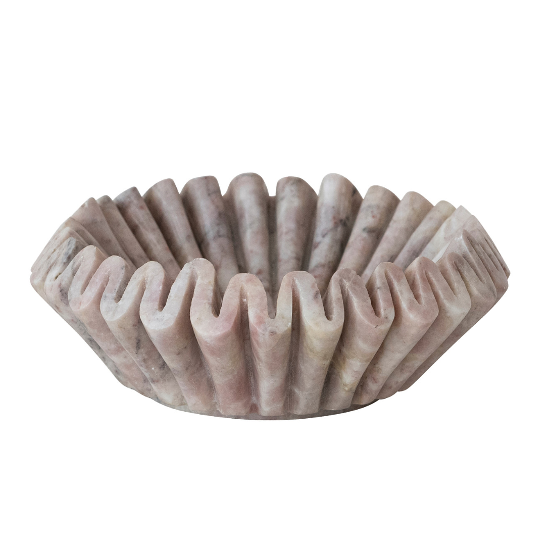 Pink Marble Fluted Dish