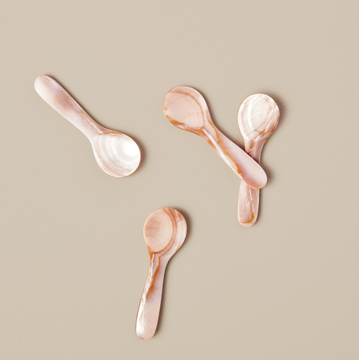 Pink Mother of Pearl Spoons, Small Set of 4