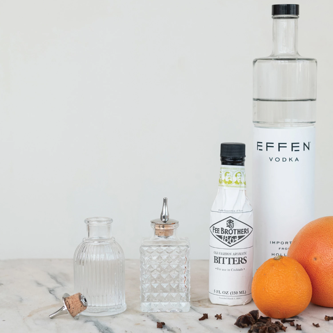 Pressed Glass Bitters Bottle