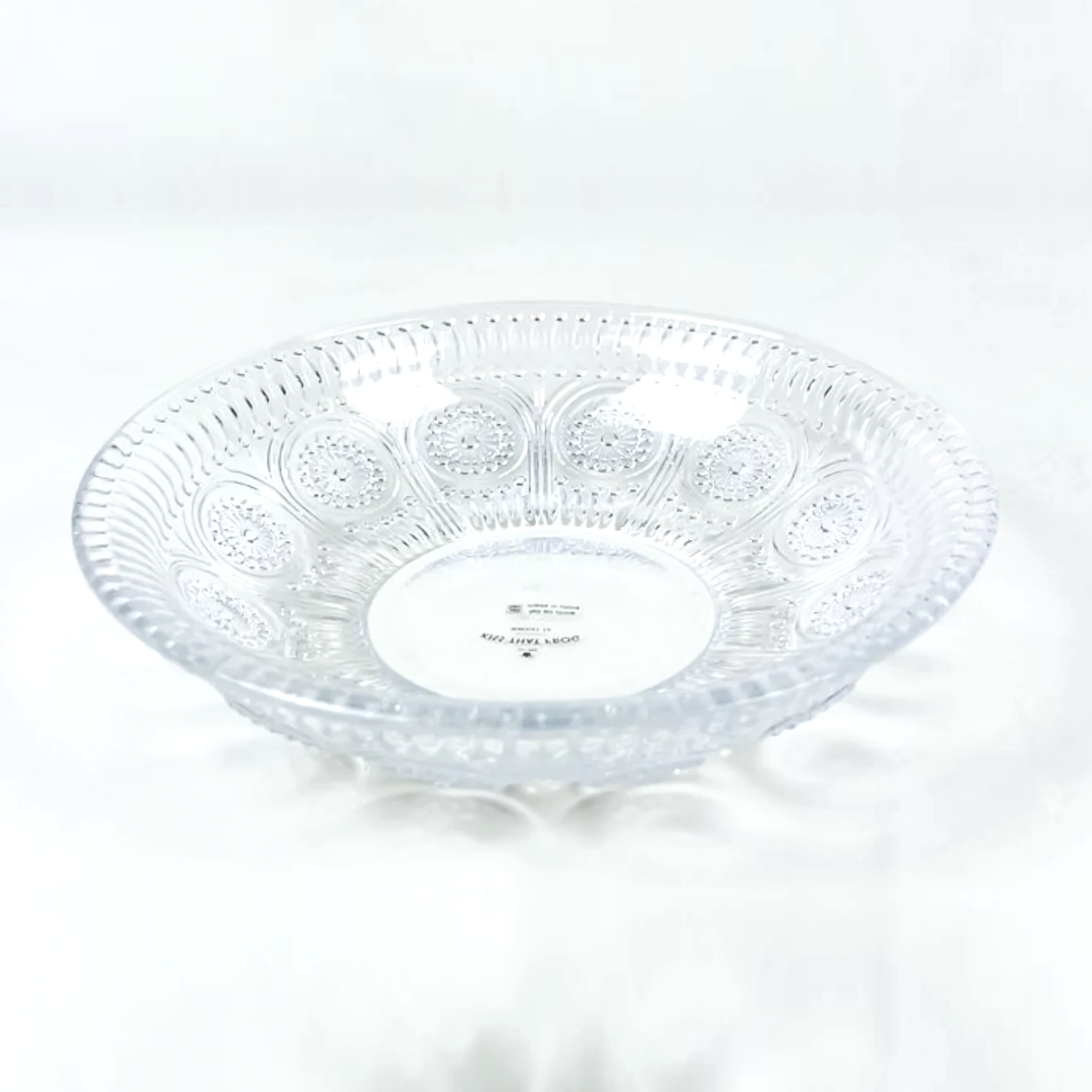 Pressed Glass Shallow Fleur Bowl