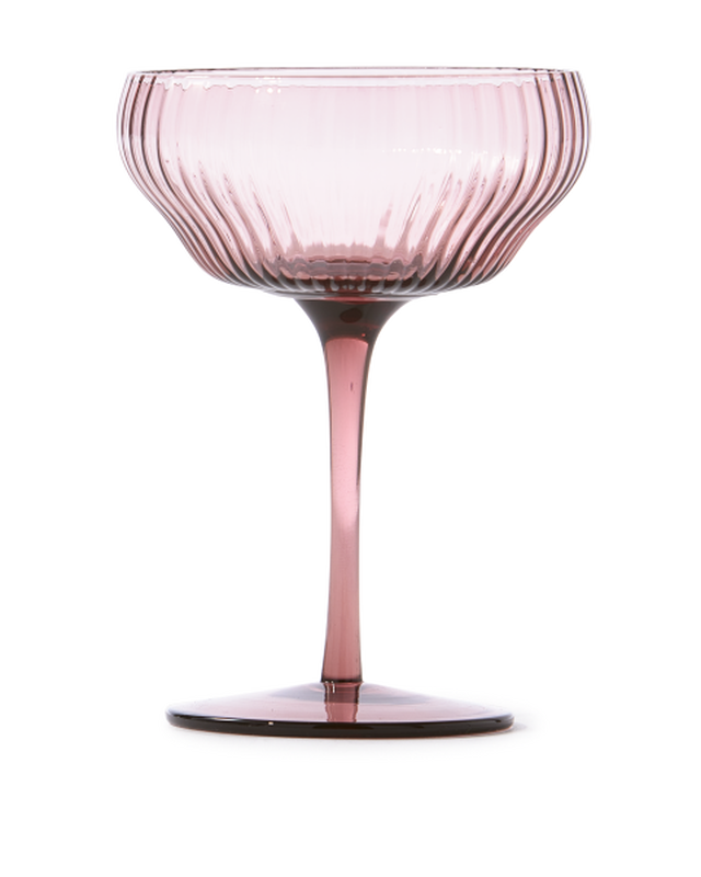 Ribbed Champagne Coupe, Plum