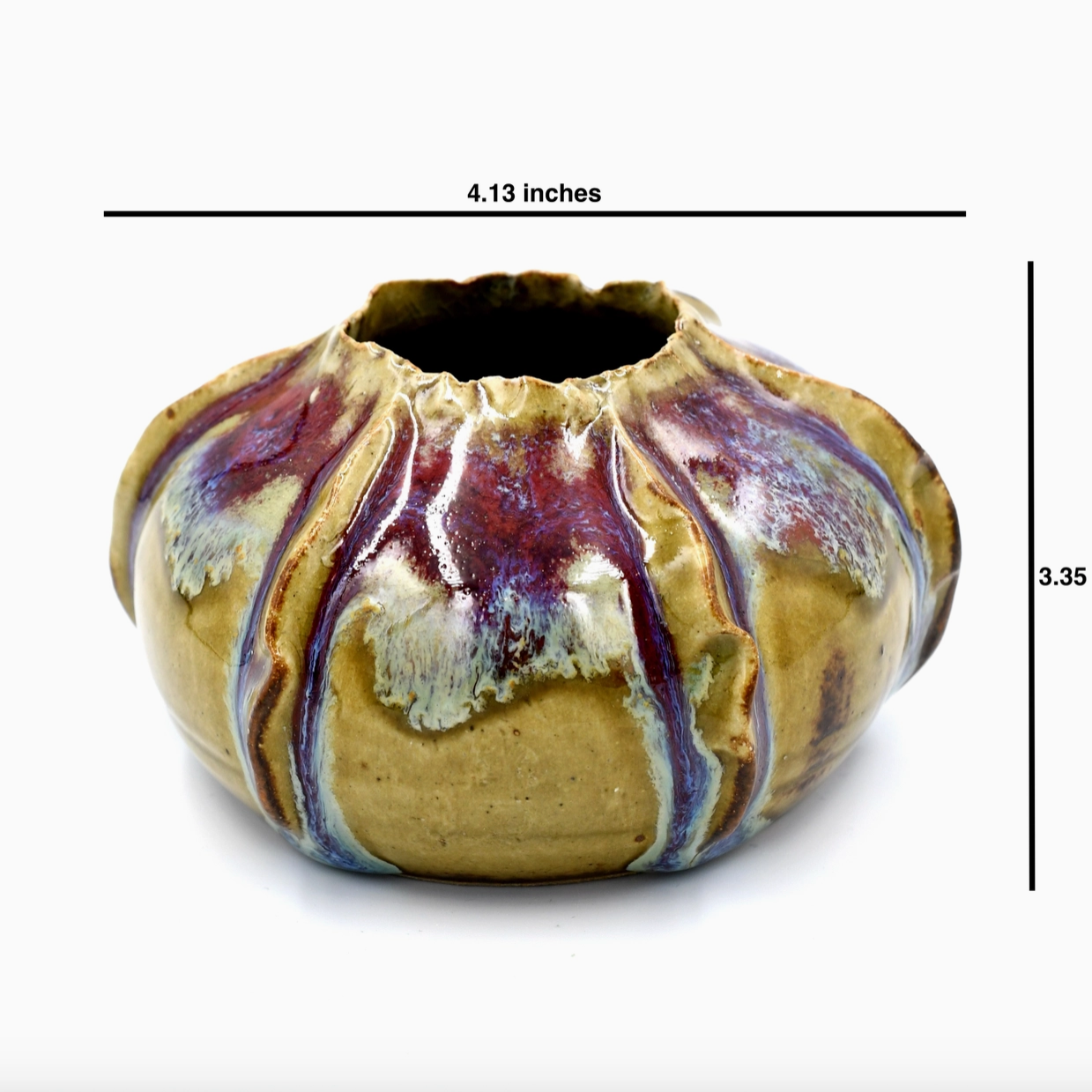 Handmade Loofah Wide Vase, Purple