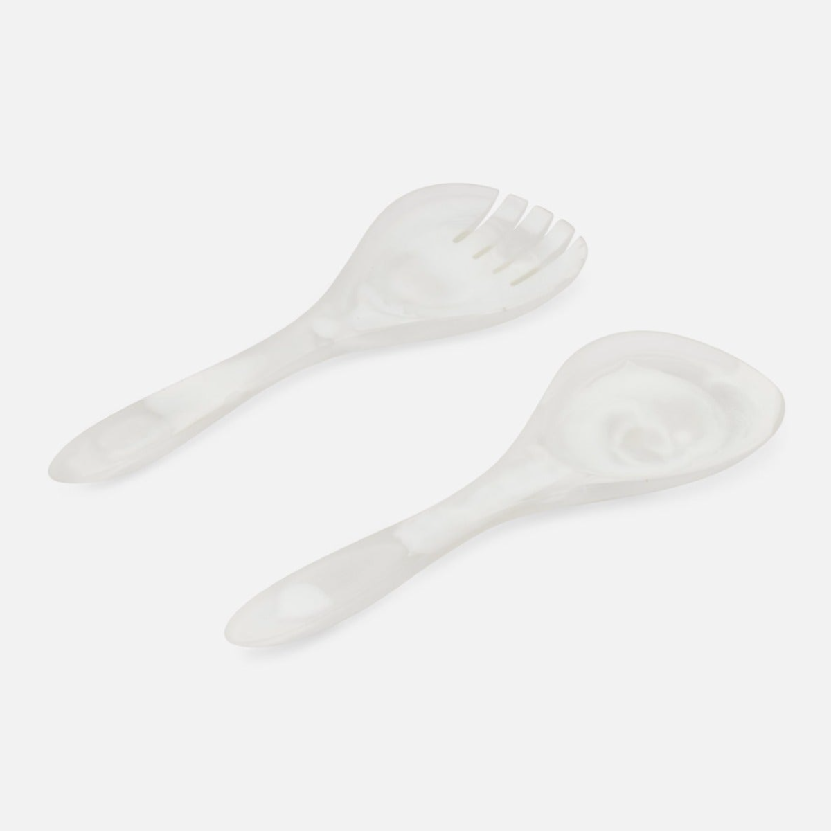 White Resin Servers, Set of 2