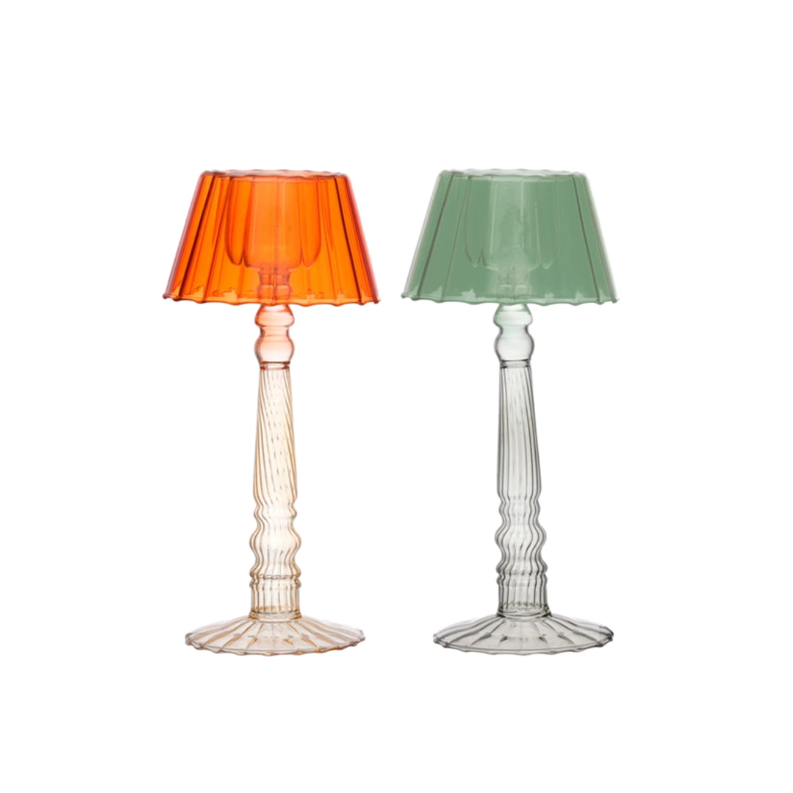 Glass Ribbed Tealight Holder