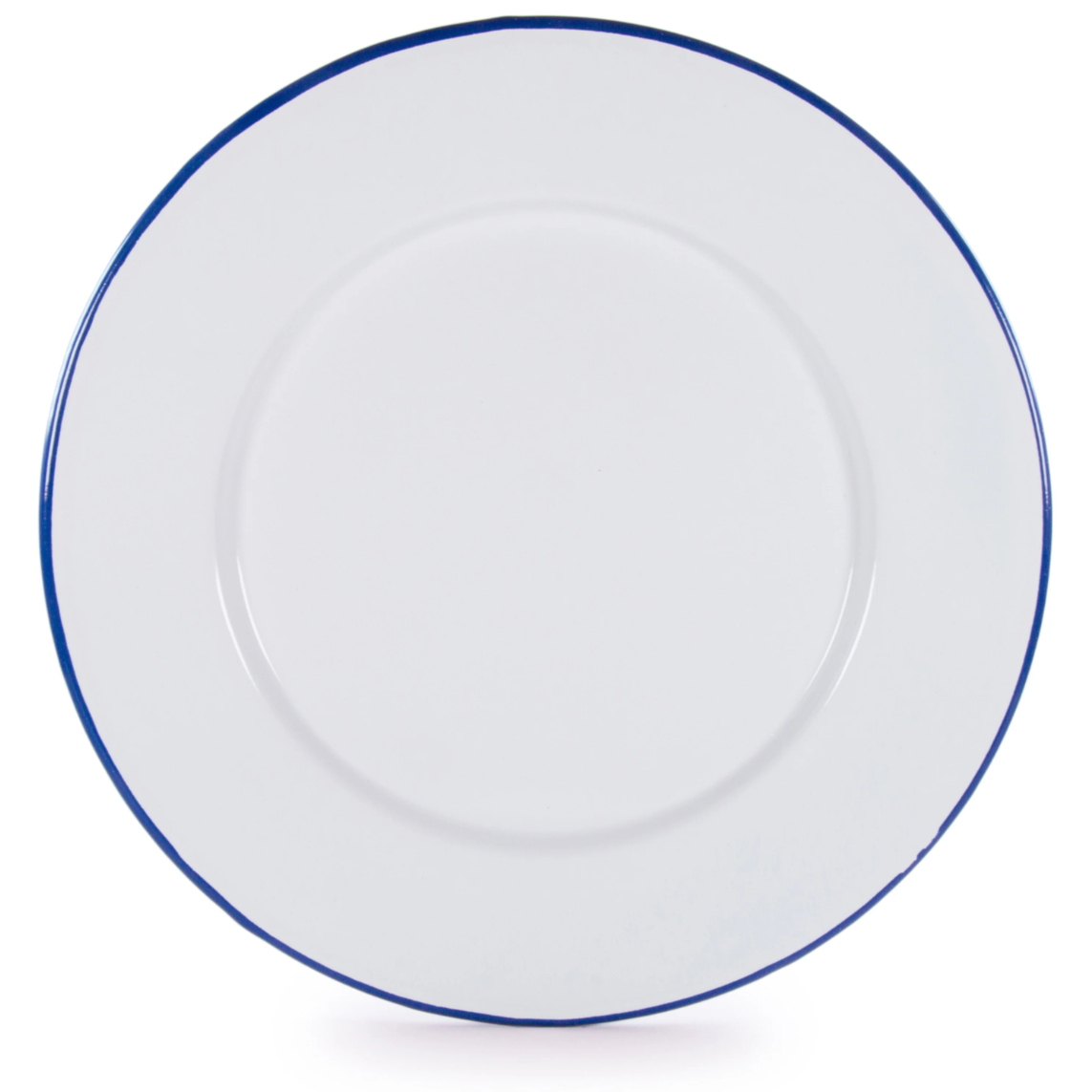 Rolled Cobalt Rimmed Enamel Plate