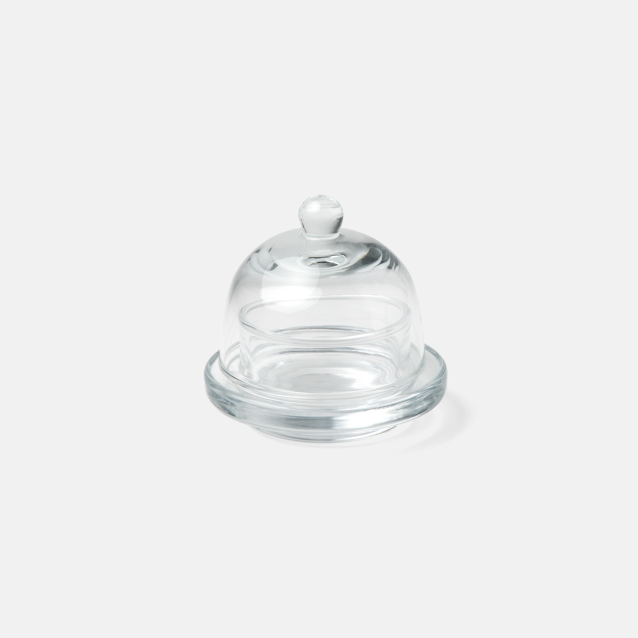 Round Glass Butter Dish