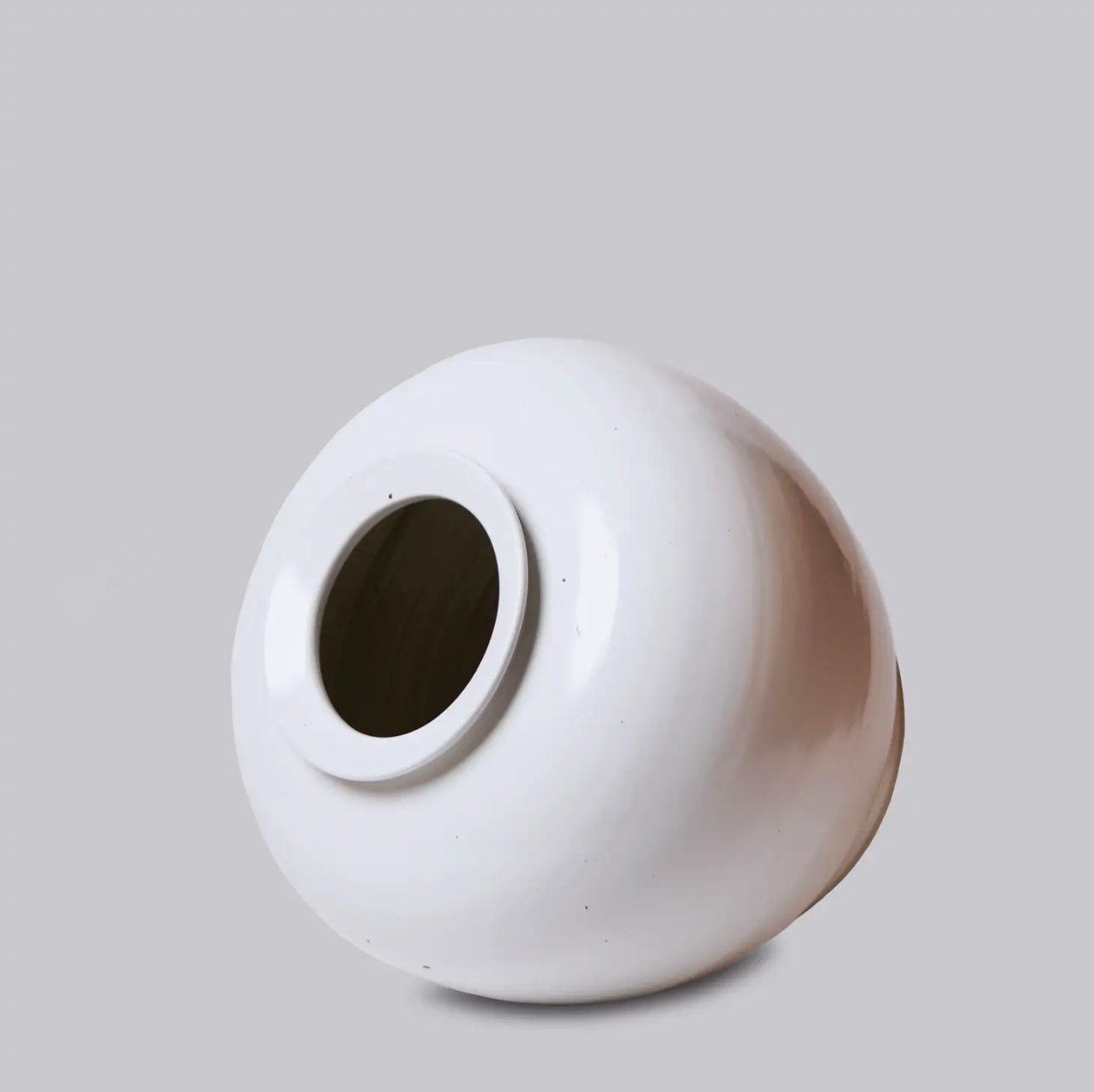 Large Rustic Round Porcelain Vase