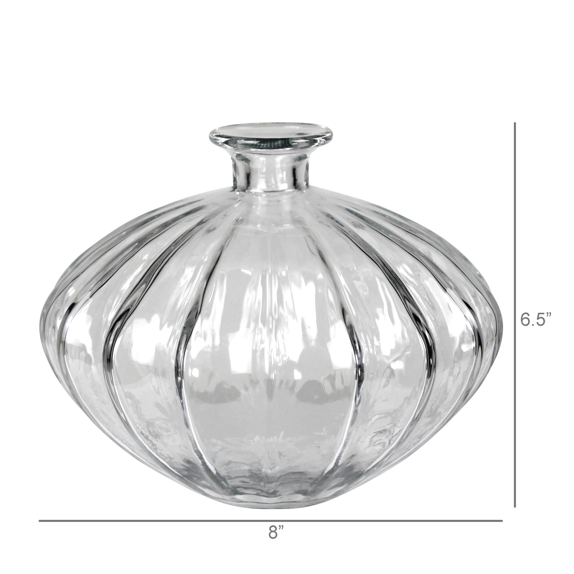 Scalloped Glass Vase, Wide