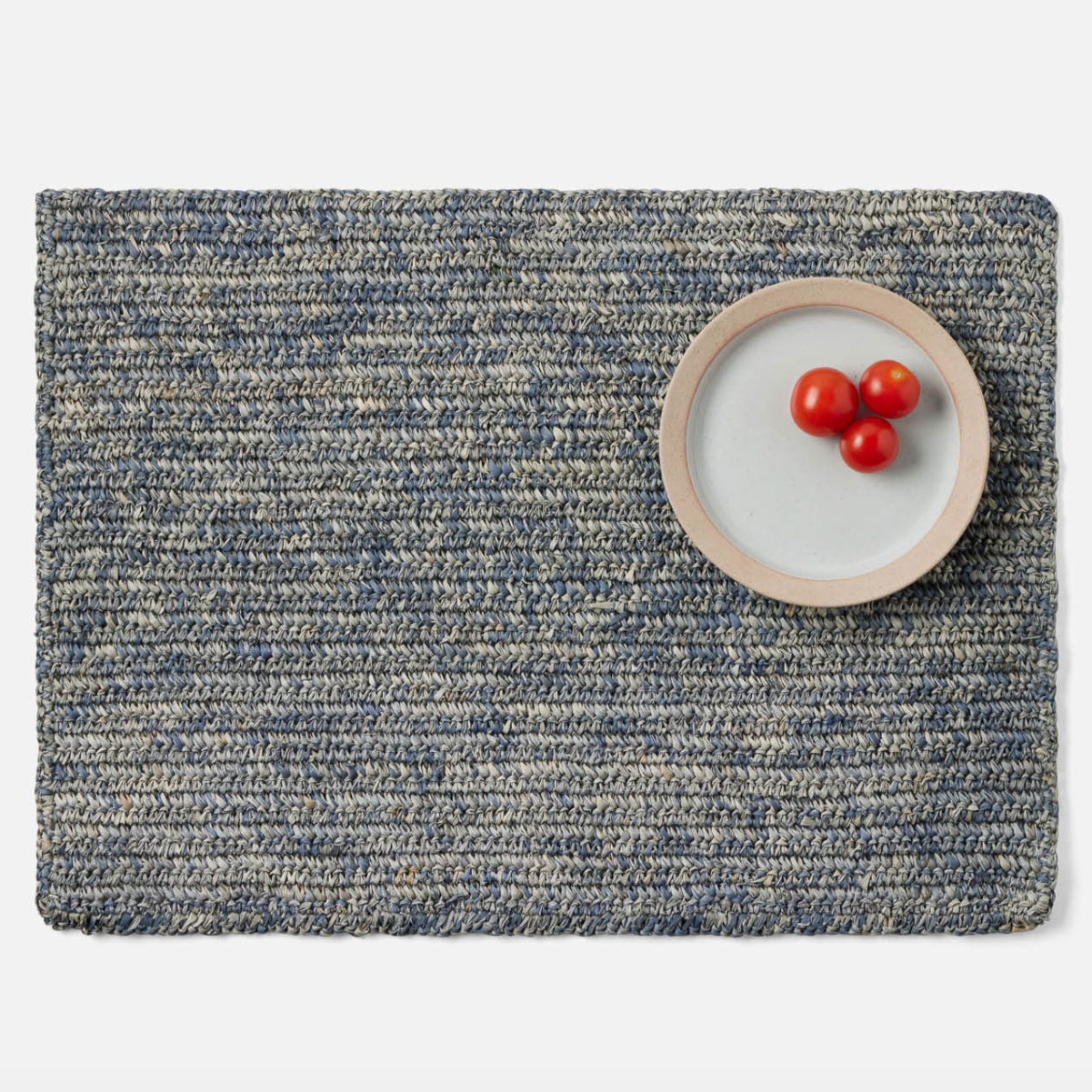 Blue Gray Placemat Crochet, Set of 4