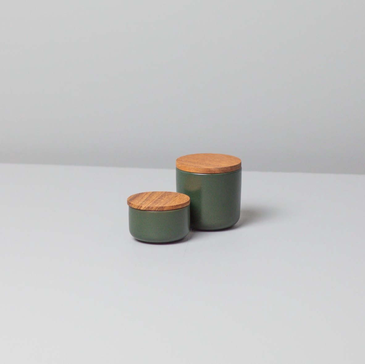 Stoneware Canister, Forest Green