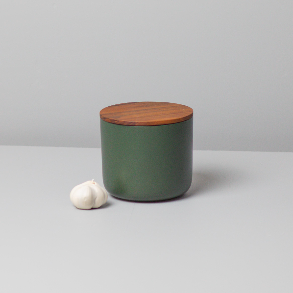 Stoneware Canister, Forest Green