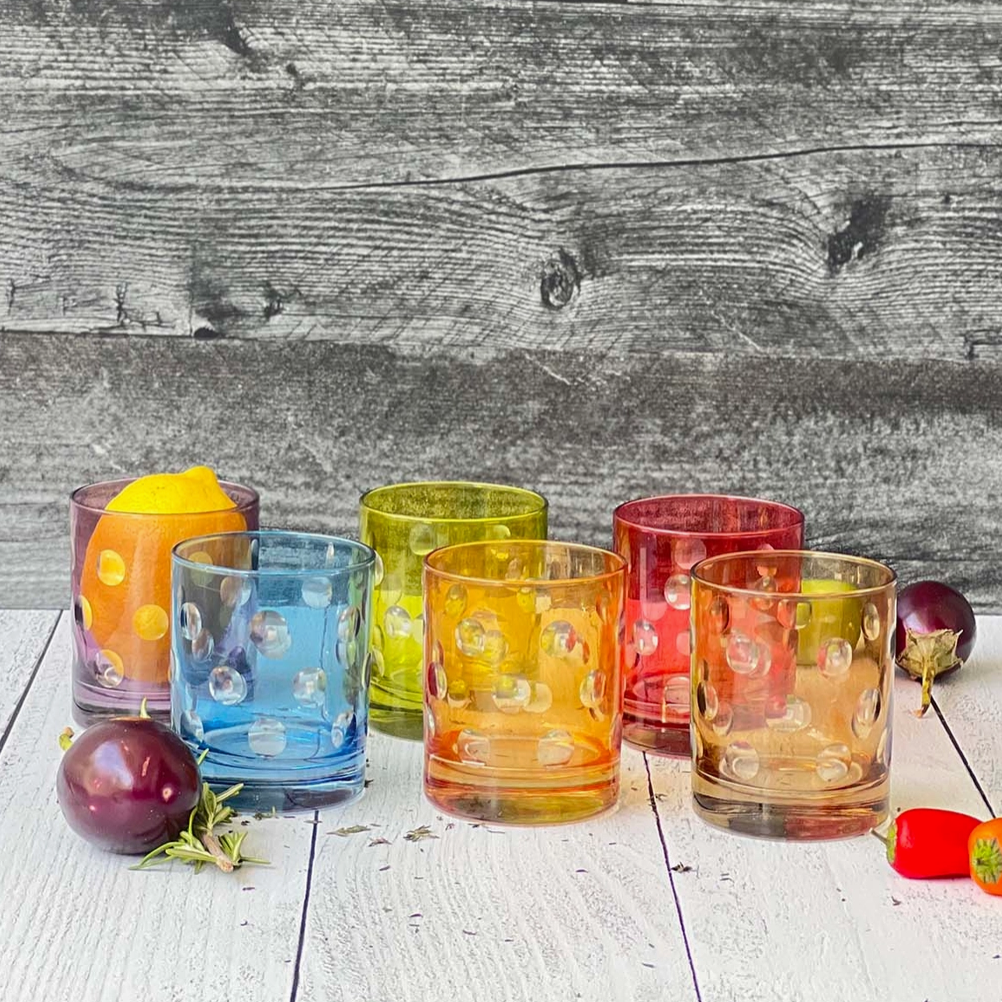 Moroccan Point Cut Bubble Tumblers, Set of 6