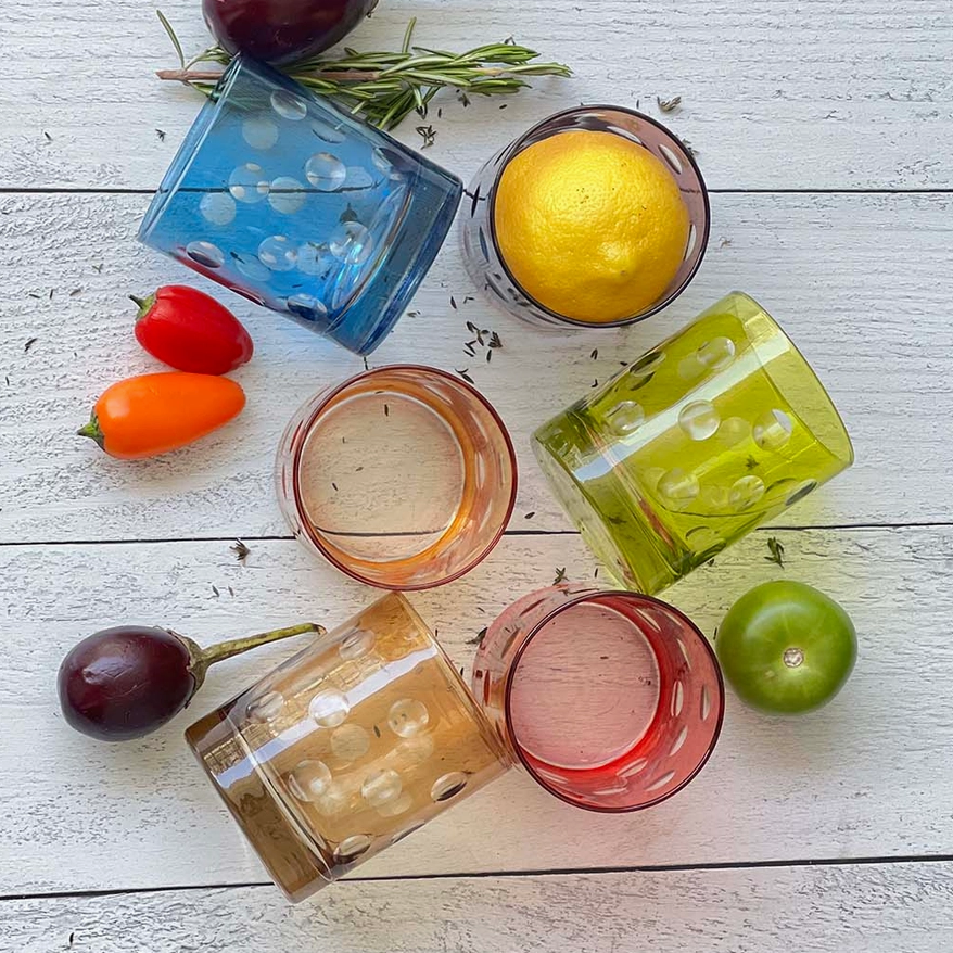 Moroccan Point Cut Bubble Tumblers, Set of 6