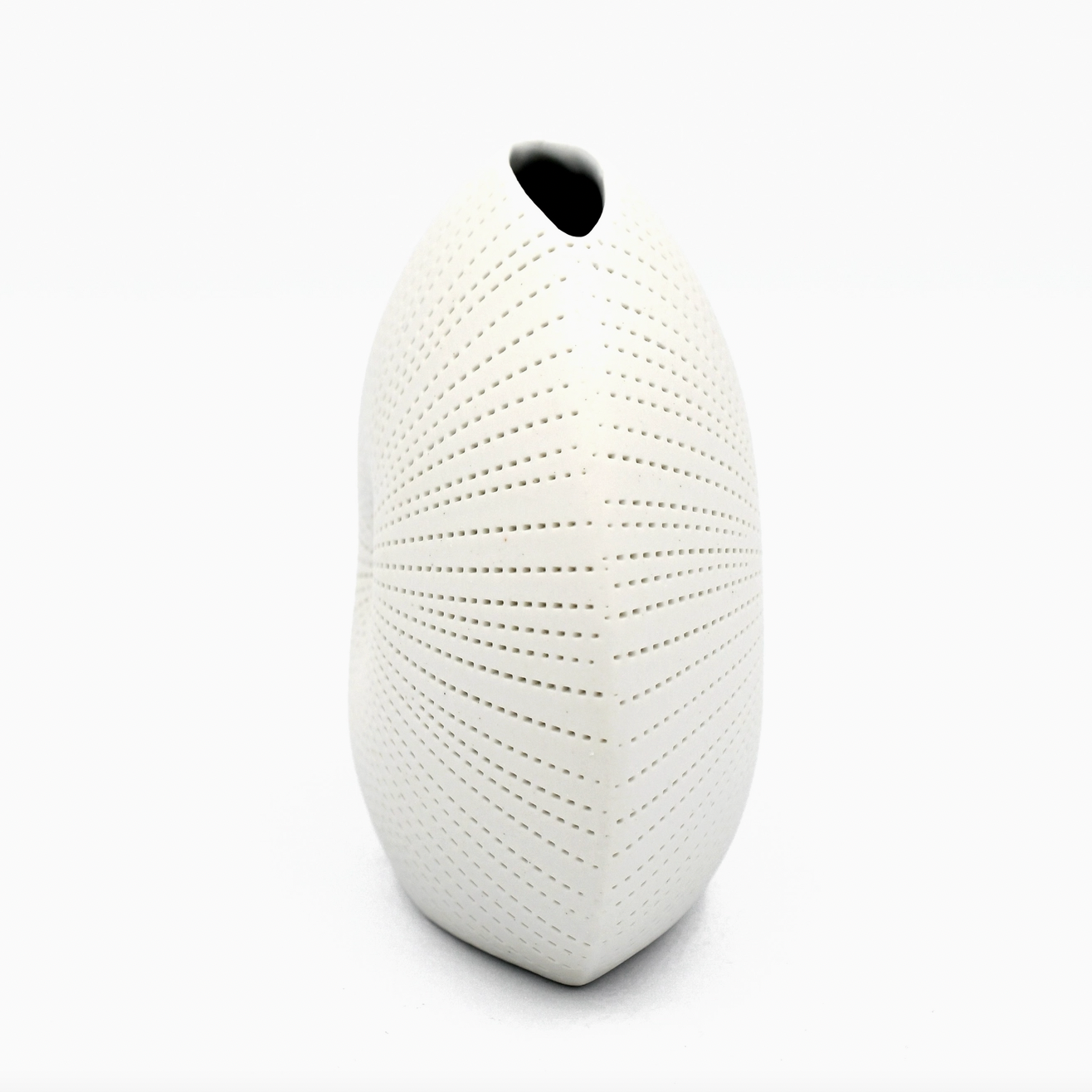 Handmade Seashell Vase, Small, White Dots