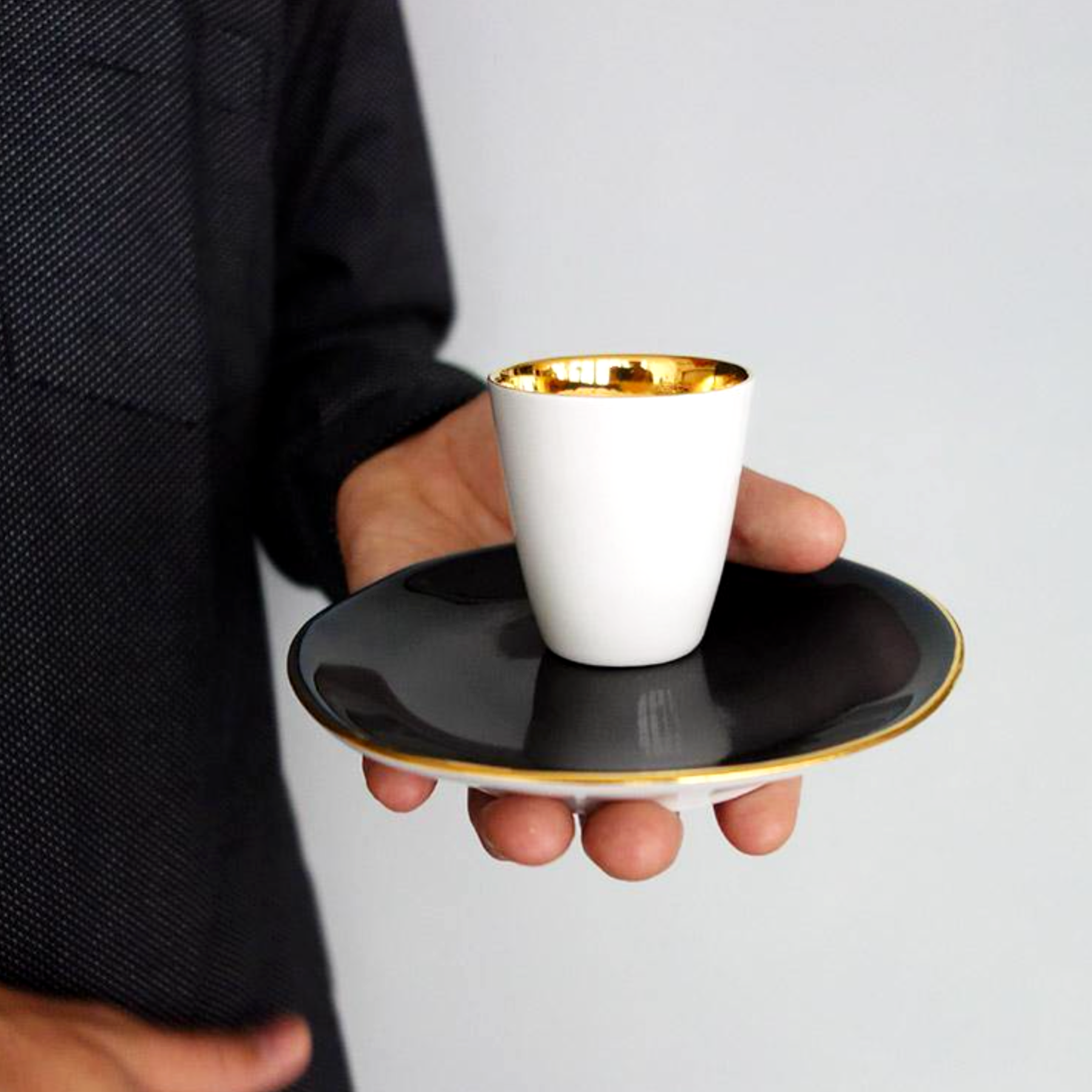 Espresso Cup, Gold & Porcelain