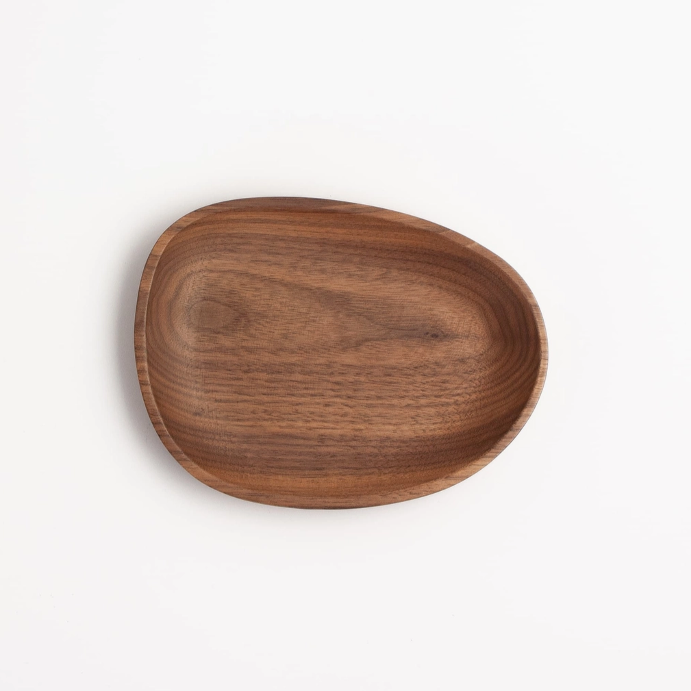 Small Walnut Pebble Tray