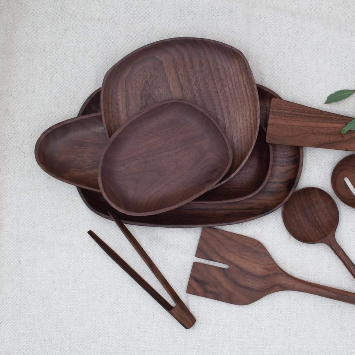 Small Walnut Pebble Tray