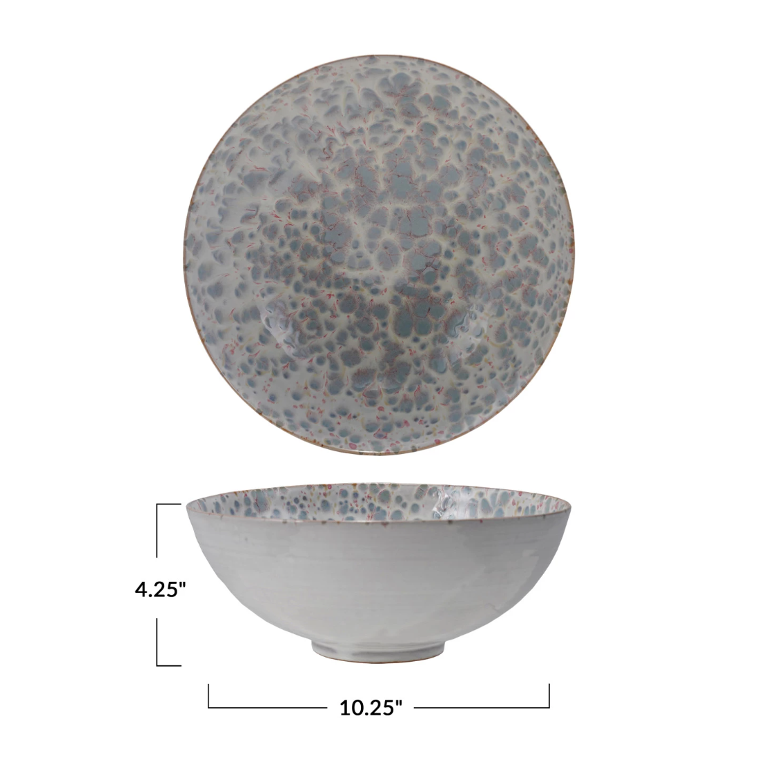 Blue and White Speckled Stoneware Bowl