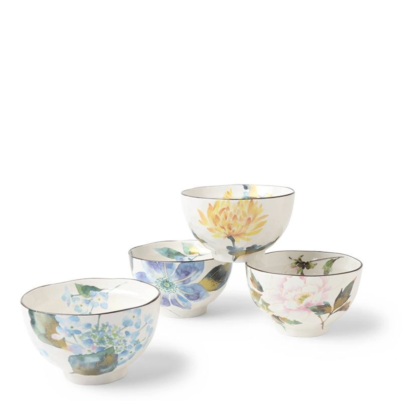 Spring Bloom Rice Bowls, Set of 4