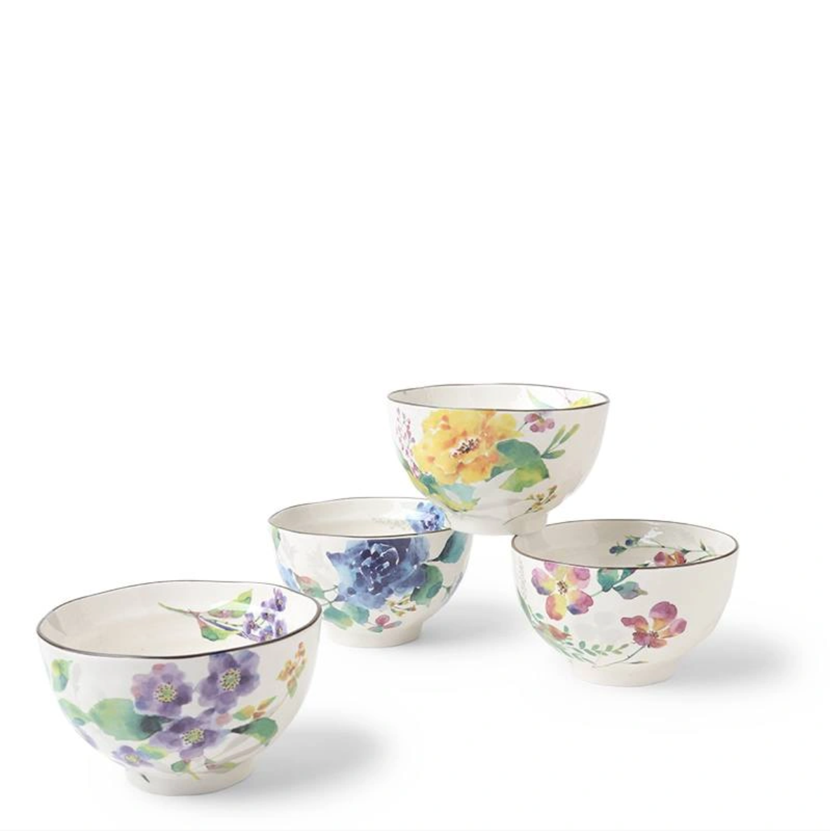 Spring Bloom Rice Bowls, Set of 4