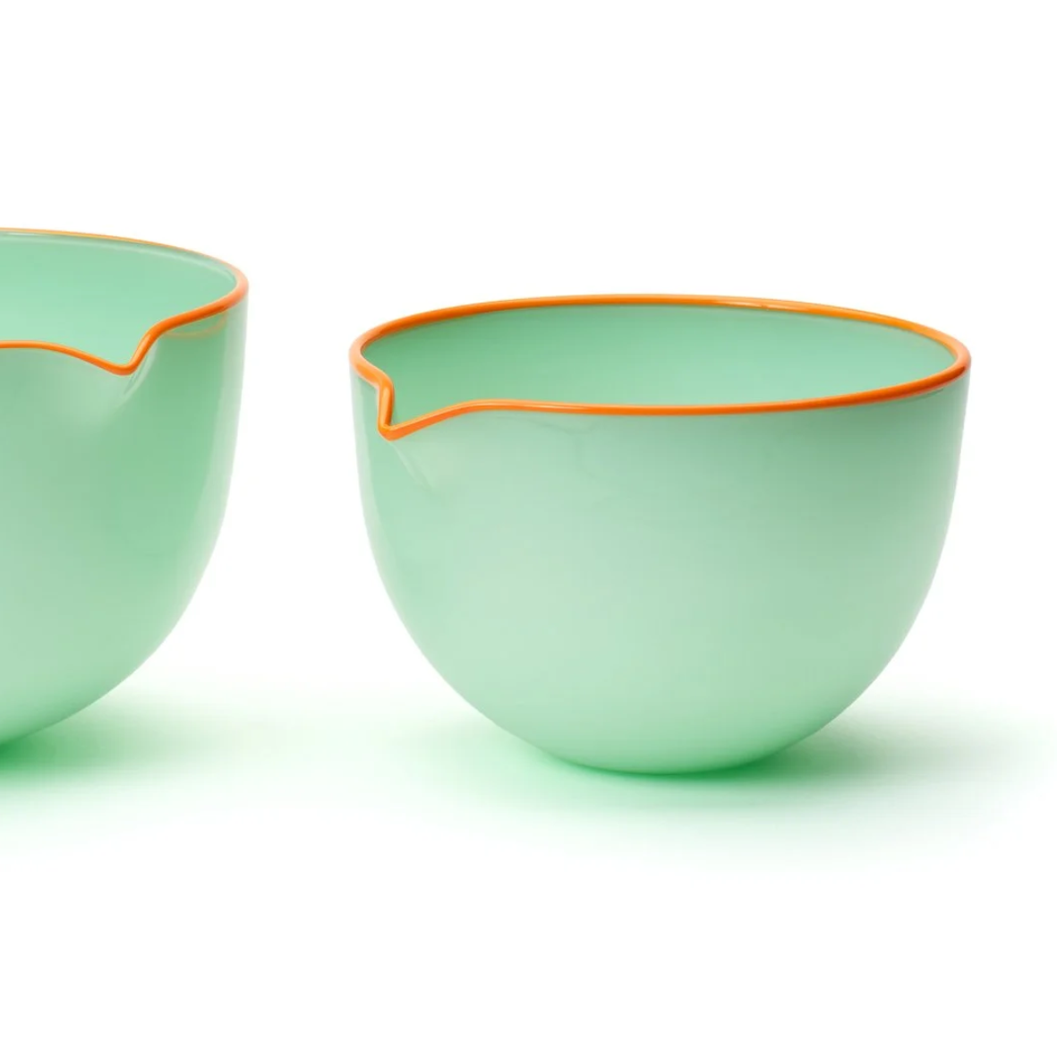 Spout Glass Bowls, Celadon