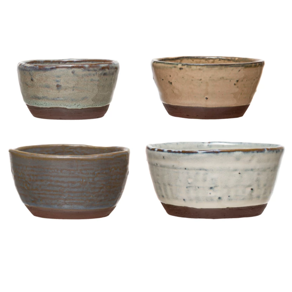 Rustic Stoneware Nesting Bowls, Set of 4
