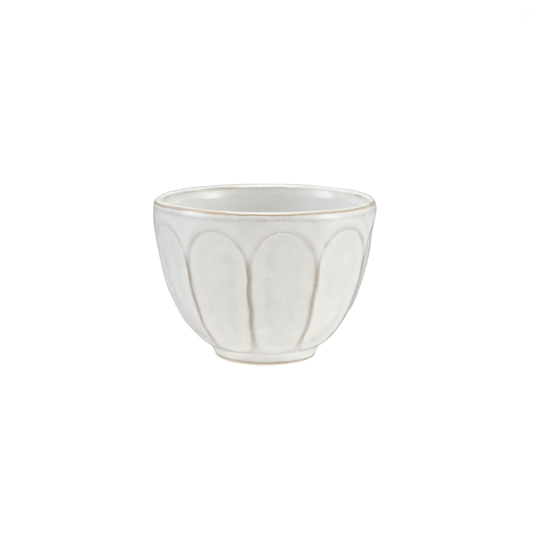 Ribbed Stoneware Bowl, White