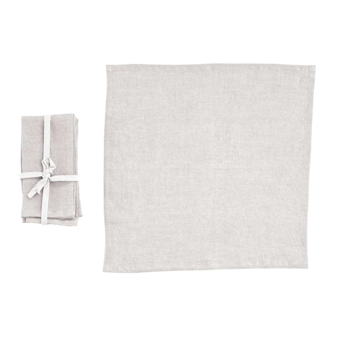 White Stonewash Linen Napkins, Set of 4