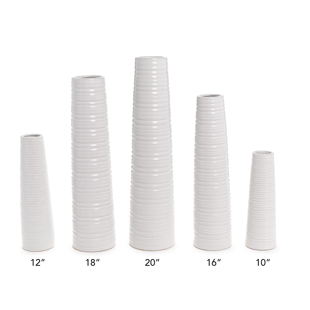 Handmade Tall Ribbed Vases
