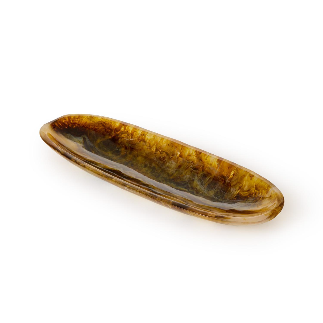 Tortoise Resin Oval Tray