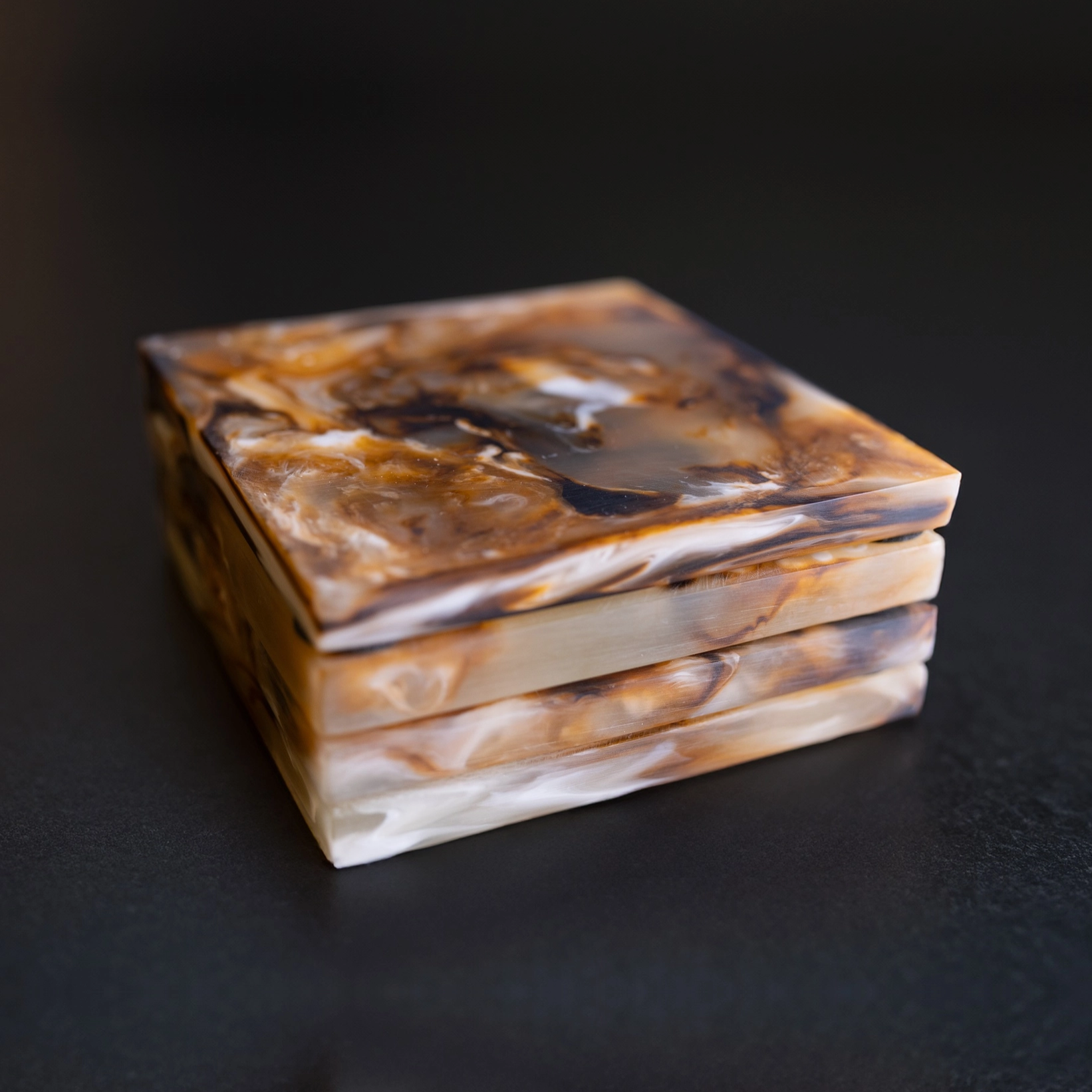 Tortoiseshell Square Coasters, Set of 4
