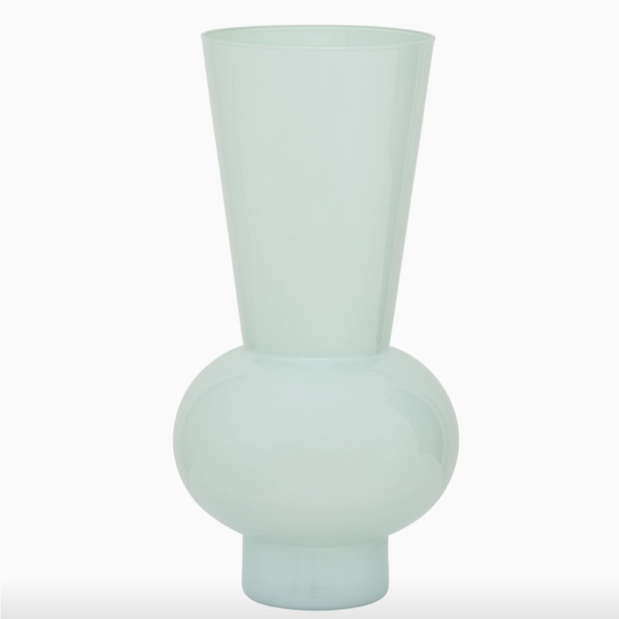 Trumpet Glass Vase, Mineral Gray
