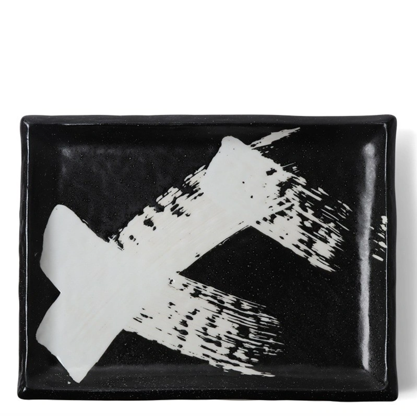 White Brush Serving Platter