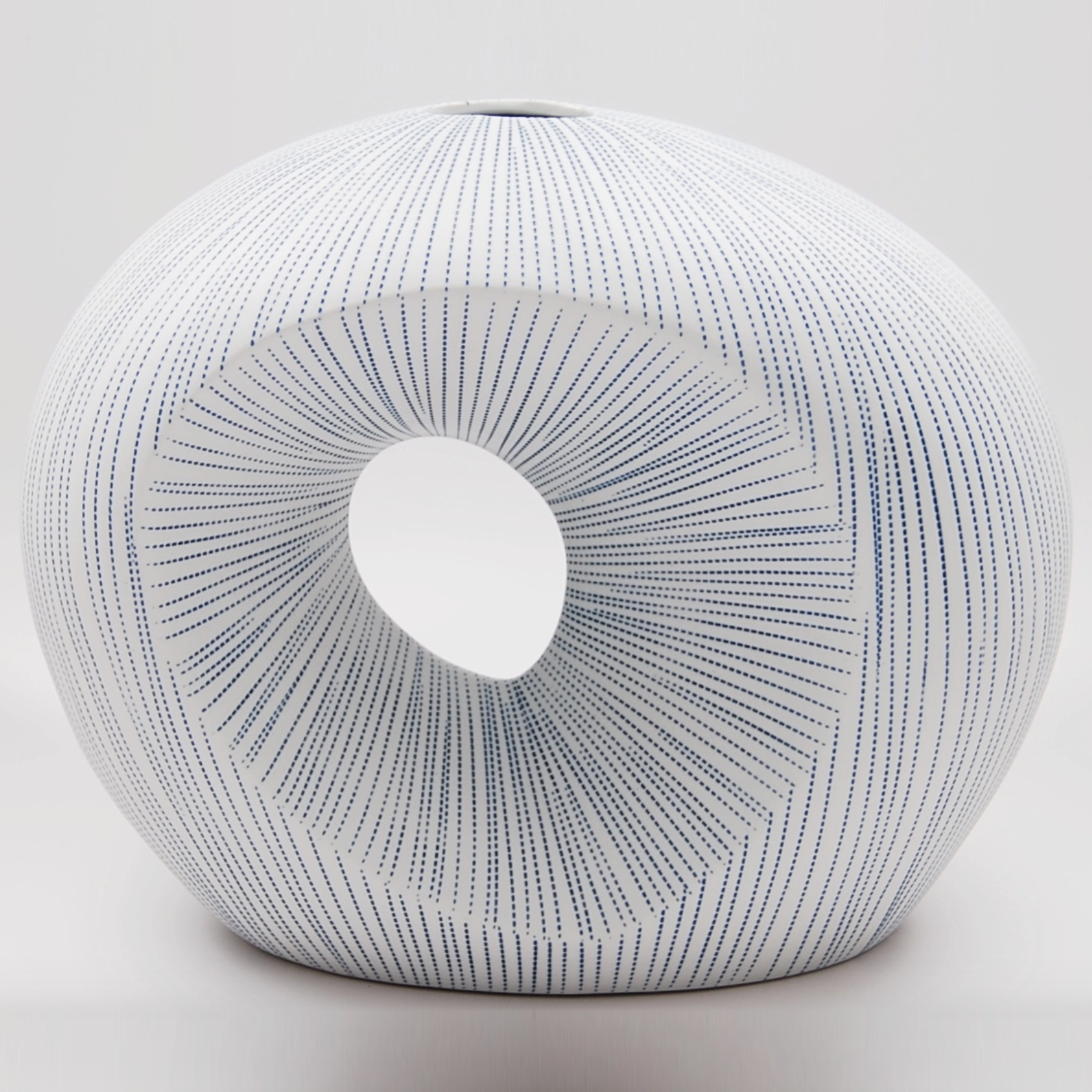 Handmade Wide Arch Vase, XL, Blue Dots