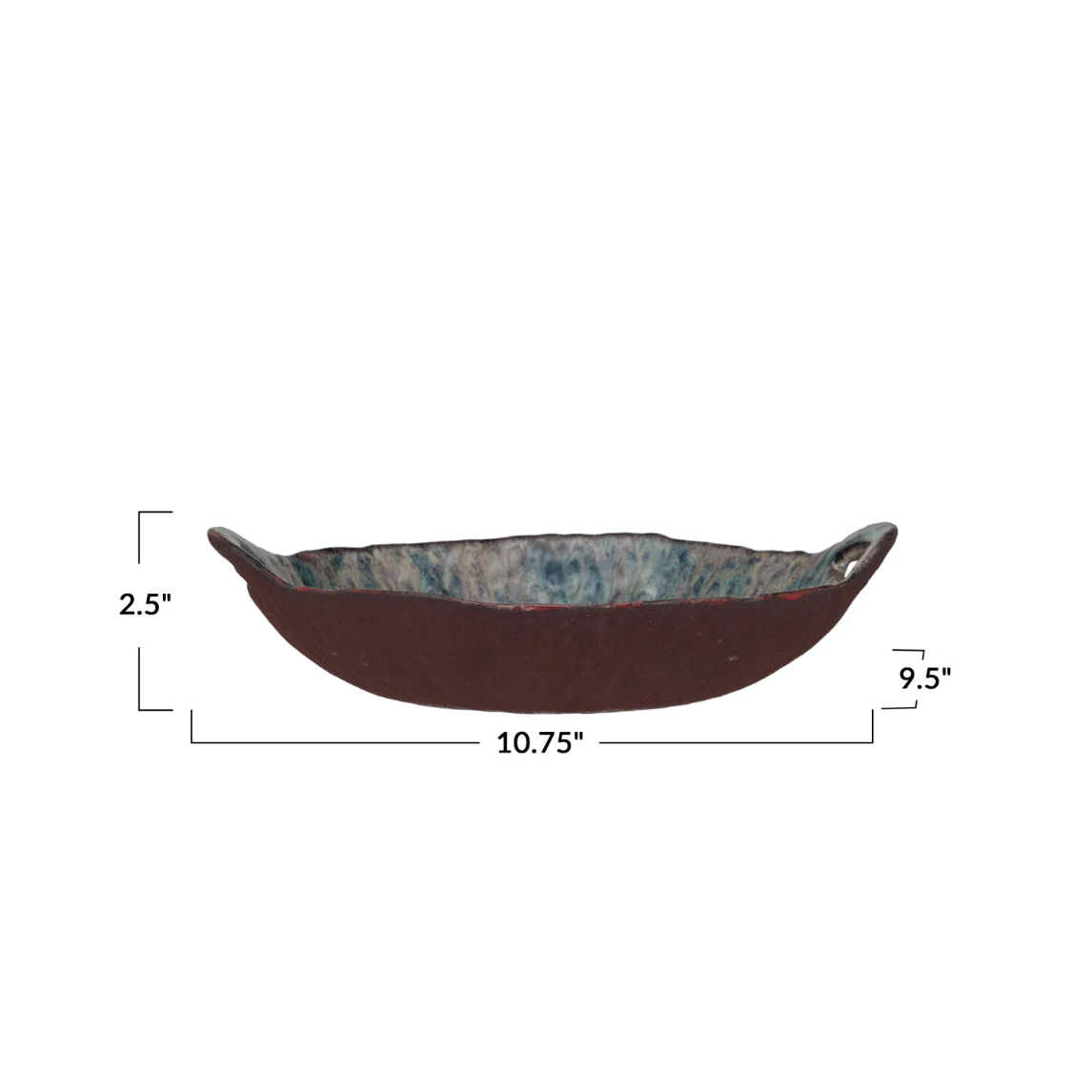 Wide Stoneware Serving Bowl w/Handle