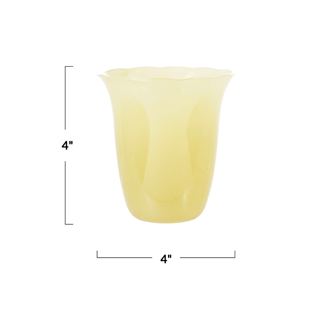 Yellow Scalloped Glass Tumbler