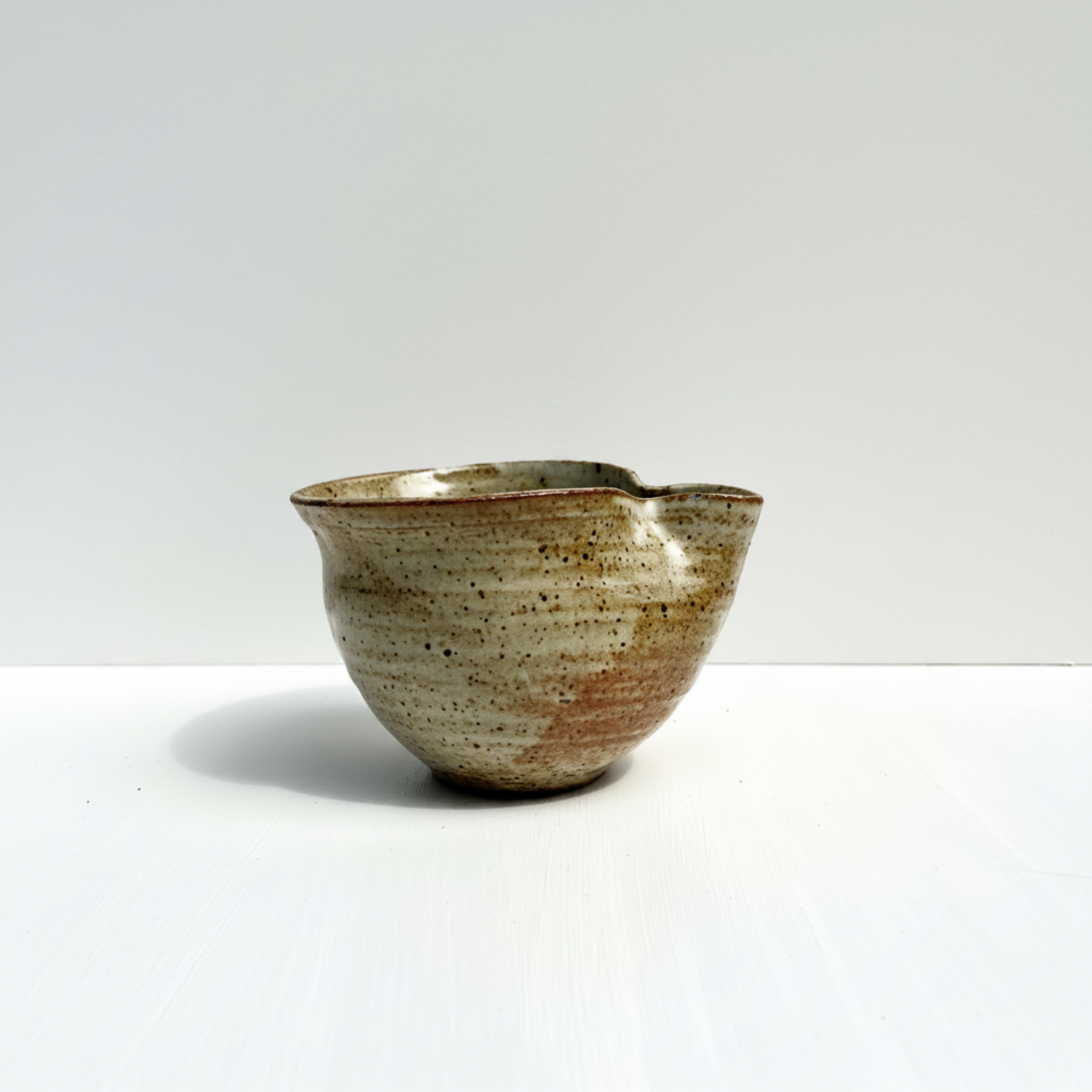 Amber Speckled Matcha Bowl with Spout