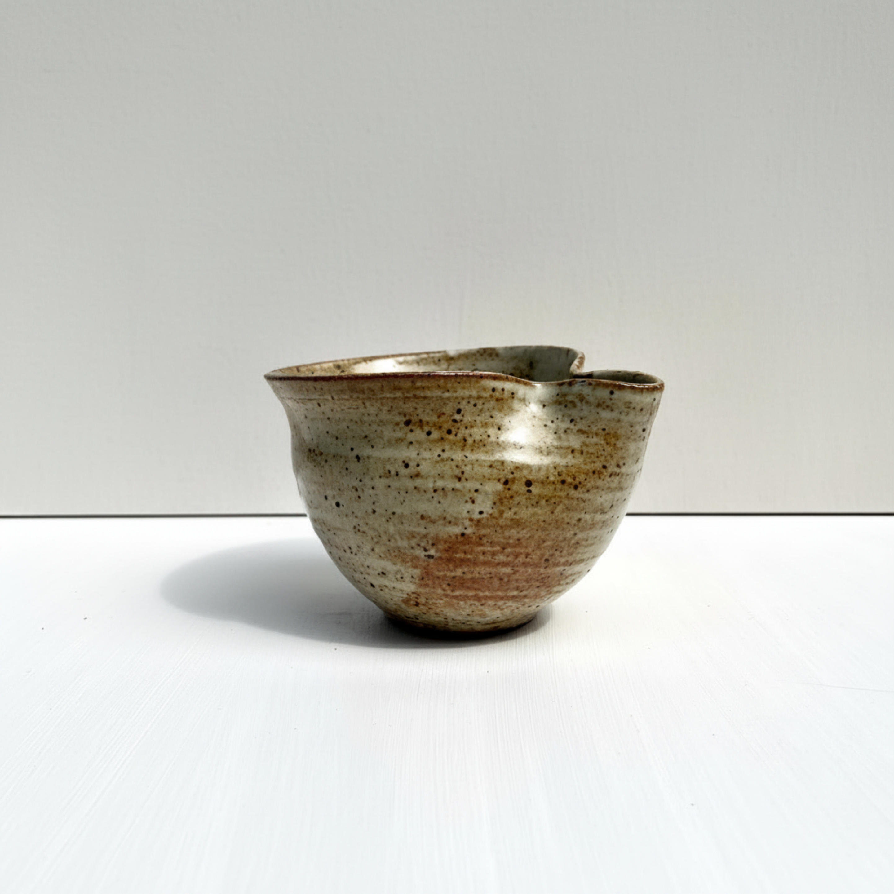 Amber Speckled Matcha Bowl with Spout