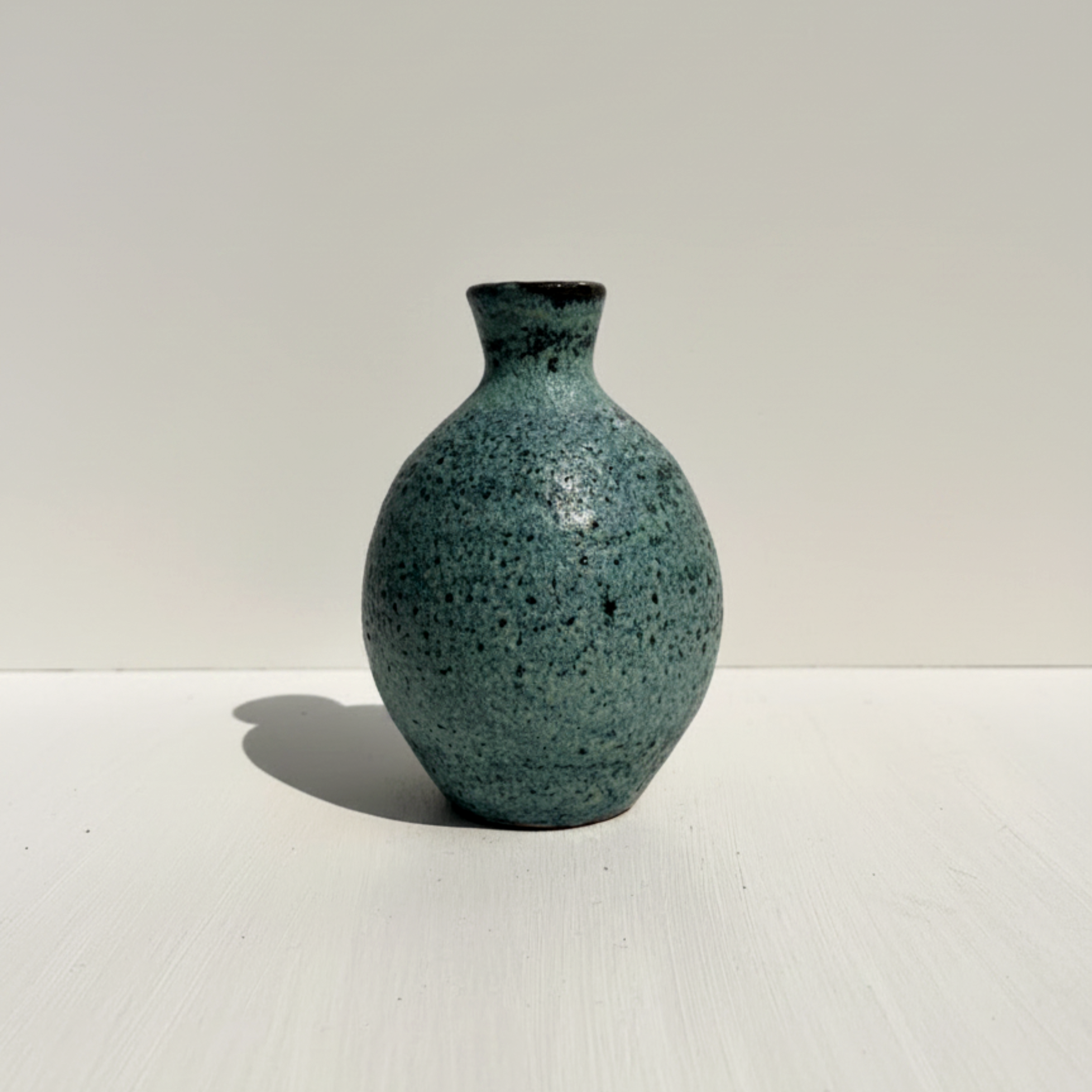 Textured Turquoise Bud Vase