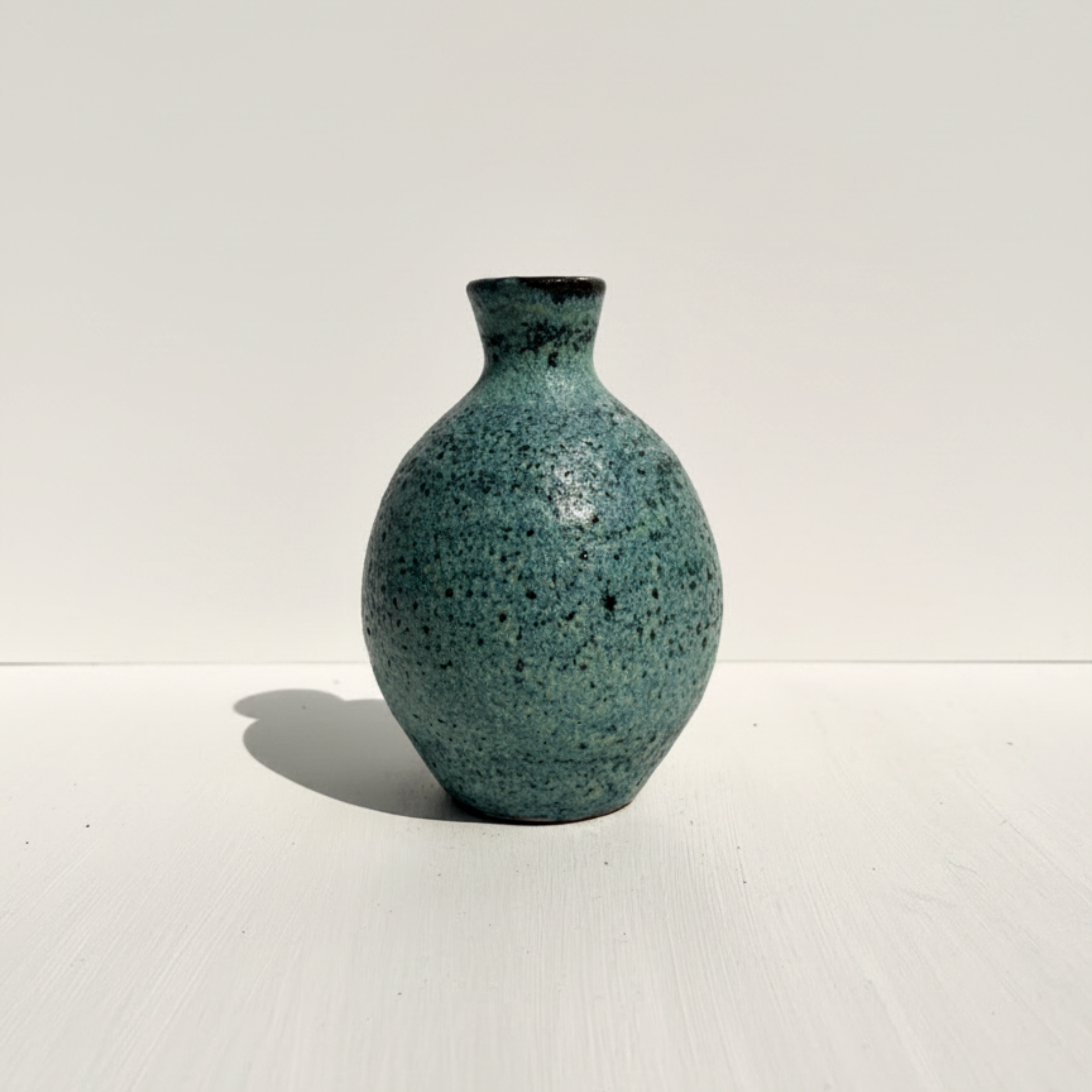 Textured Turquoise Bud Vase