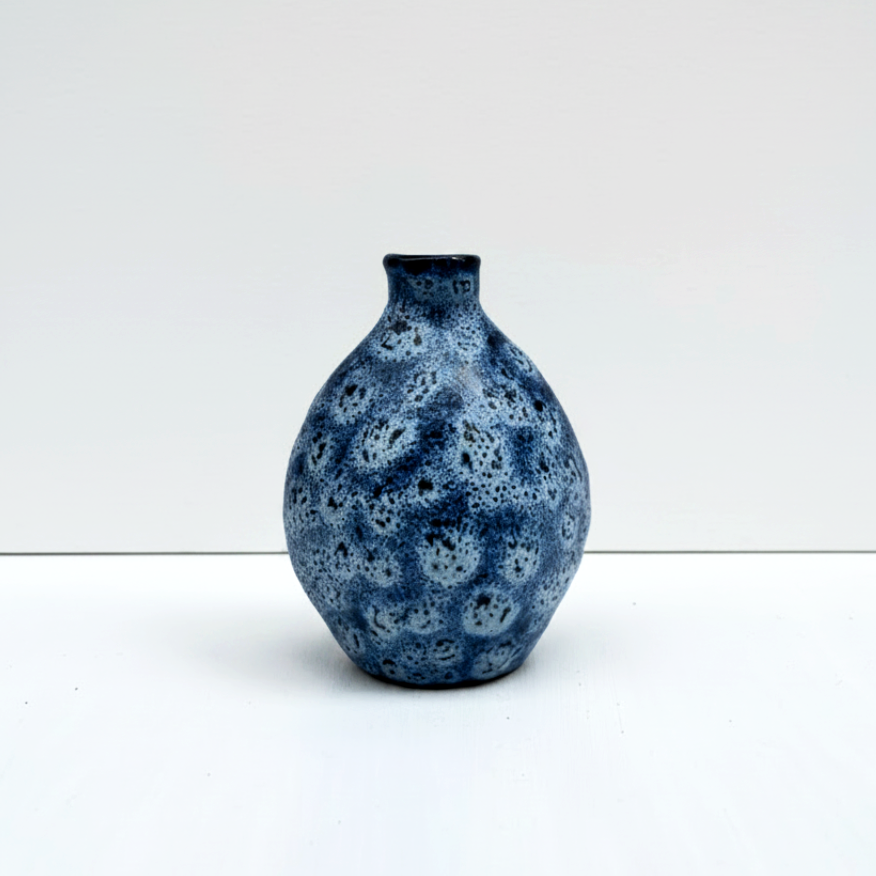 Blue Spotted Bud Vase