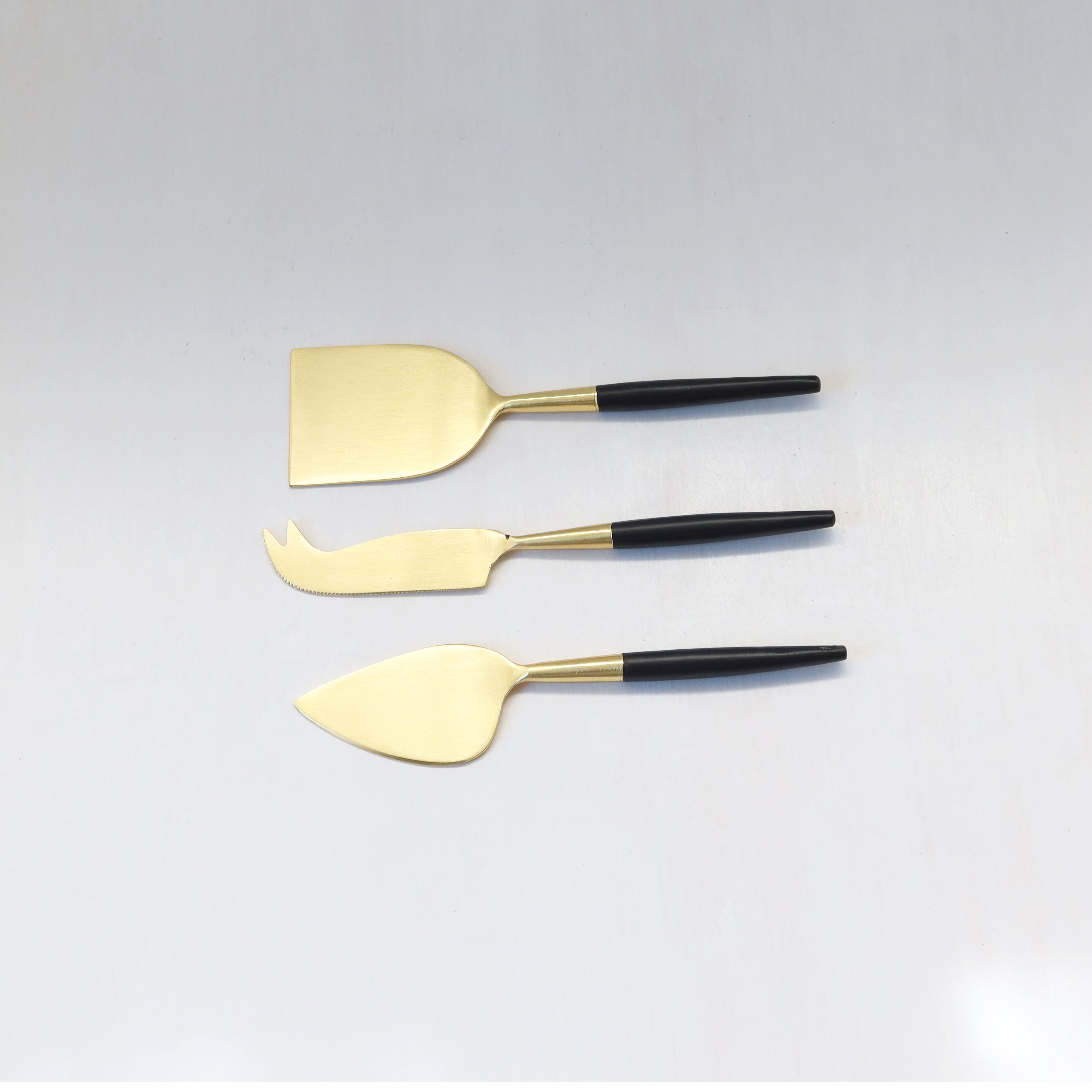 Cheese Servers in Black and Gold, Set of 3