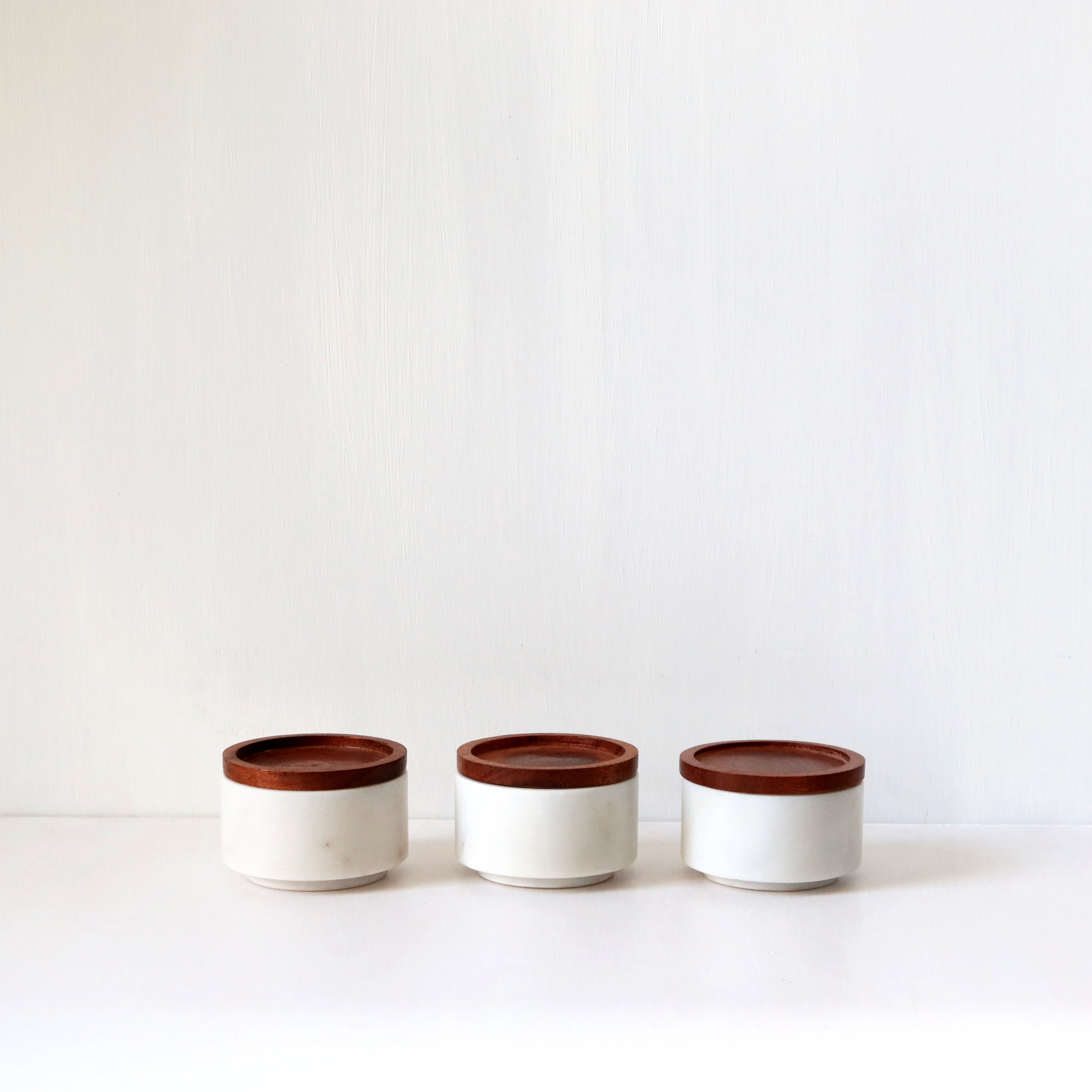 Salt Cellar in Marble and Wood