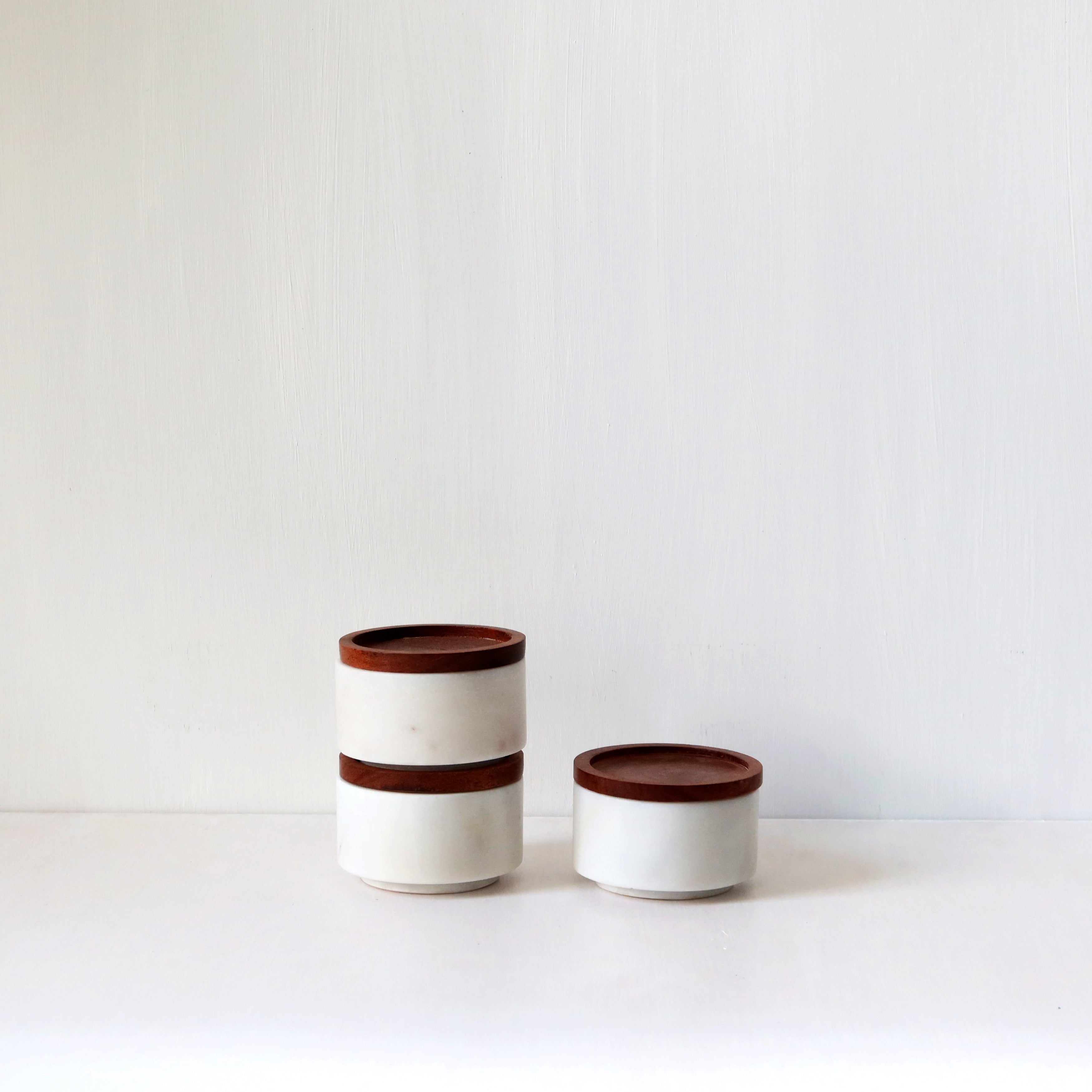 Salt Cellar in Marble and Wood