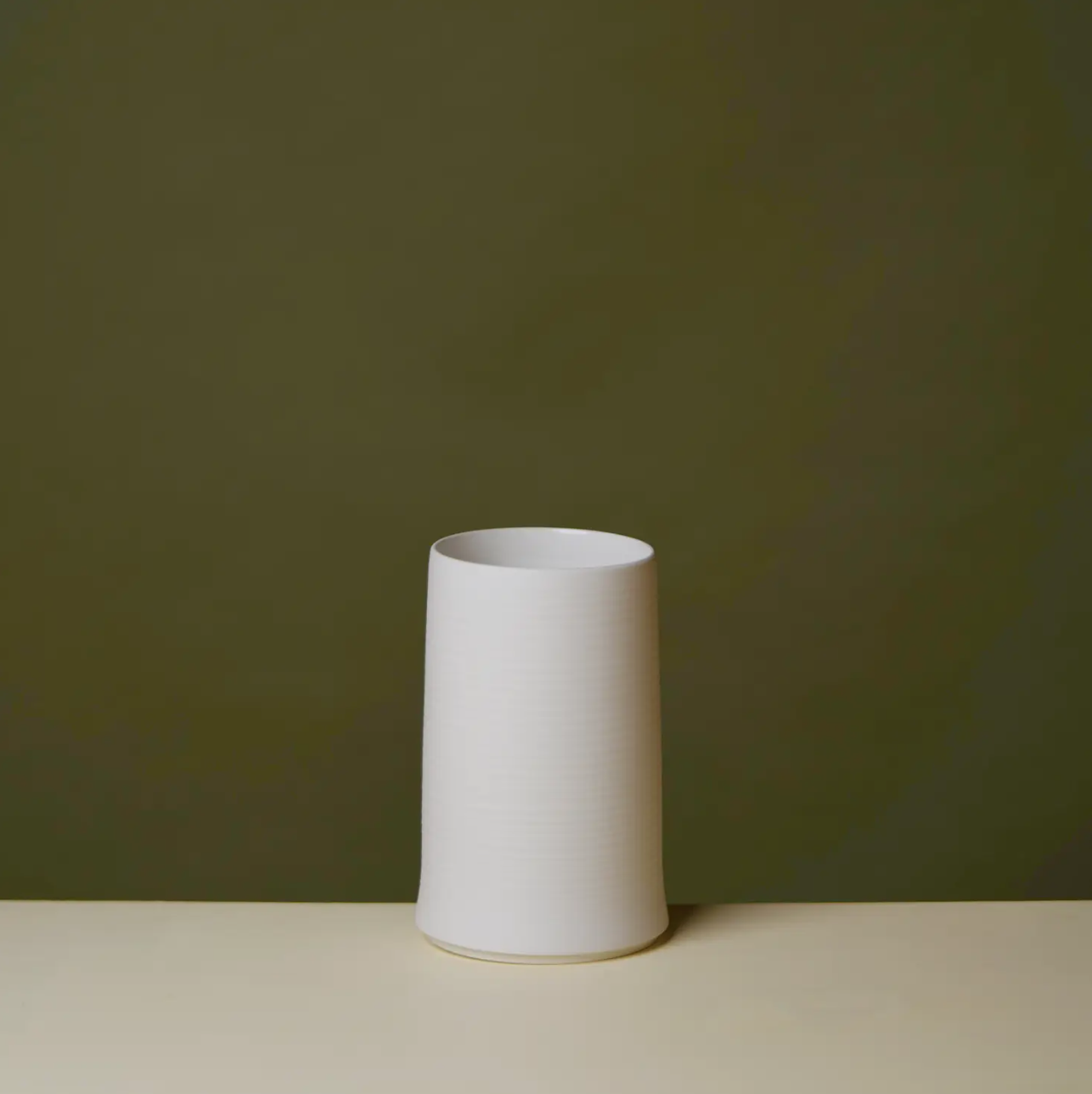 Ribbed Porcelain Vase