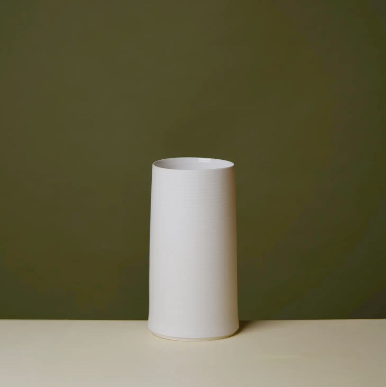 Ribbed Porcelain Vase